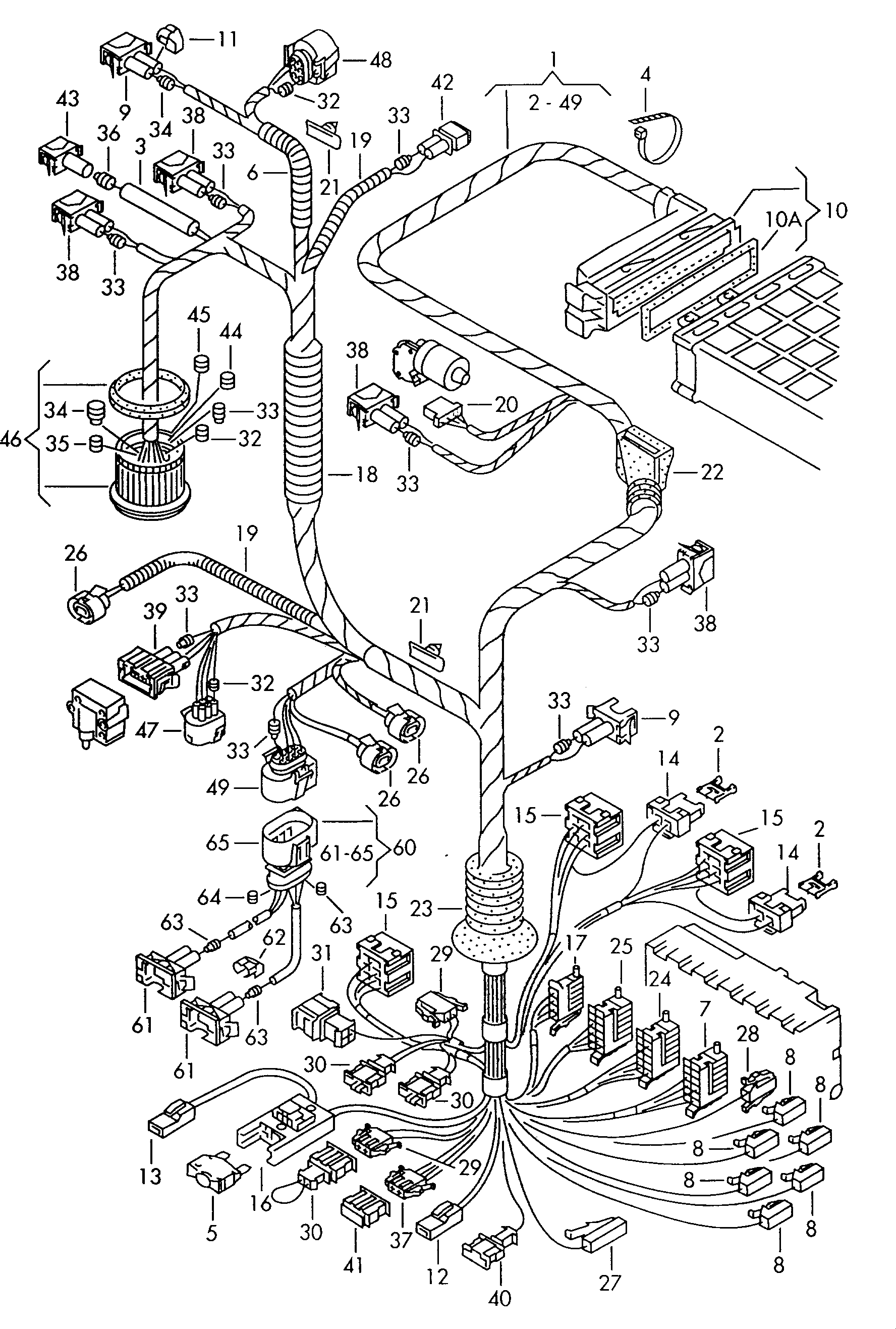 Volkswagen Golf (1995) - Adapter cable loom. Wiring set for engine