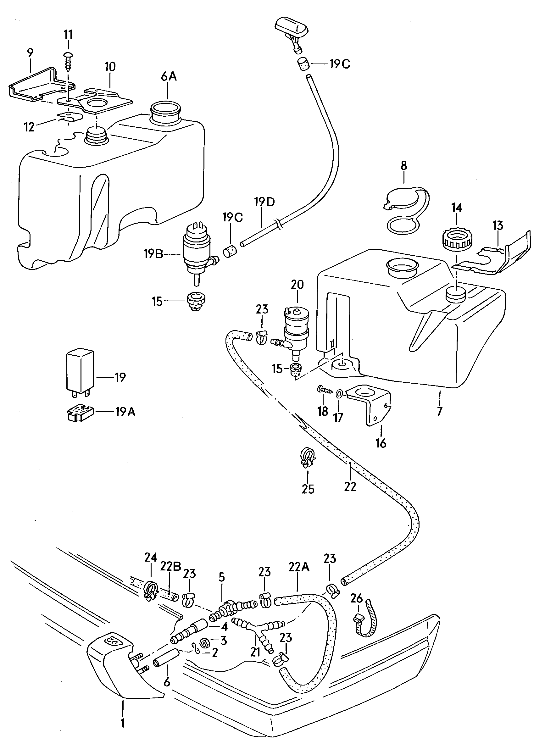 Volkswagen Golf (1982 - 1984) - Windshield wiper