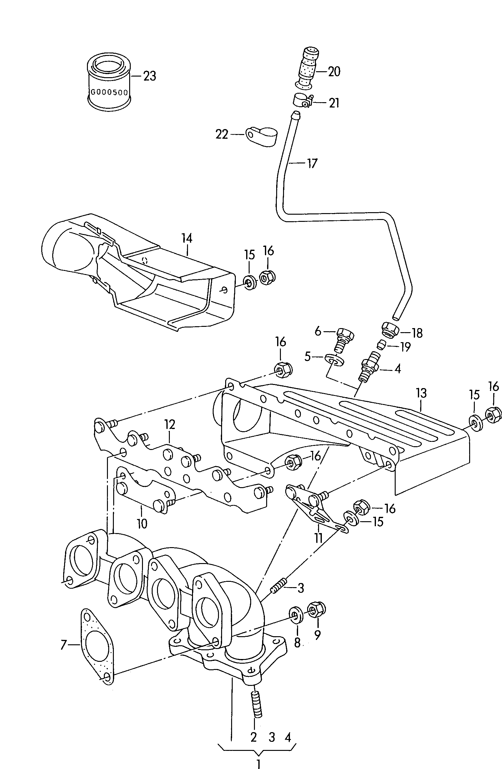 Volkswagen Golf (1997 - 1998) - Exhaust manifolds