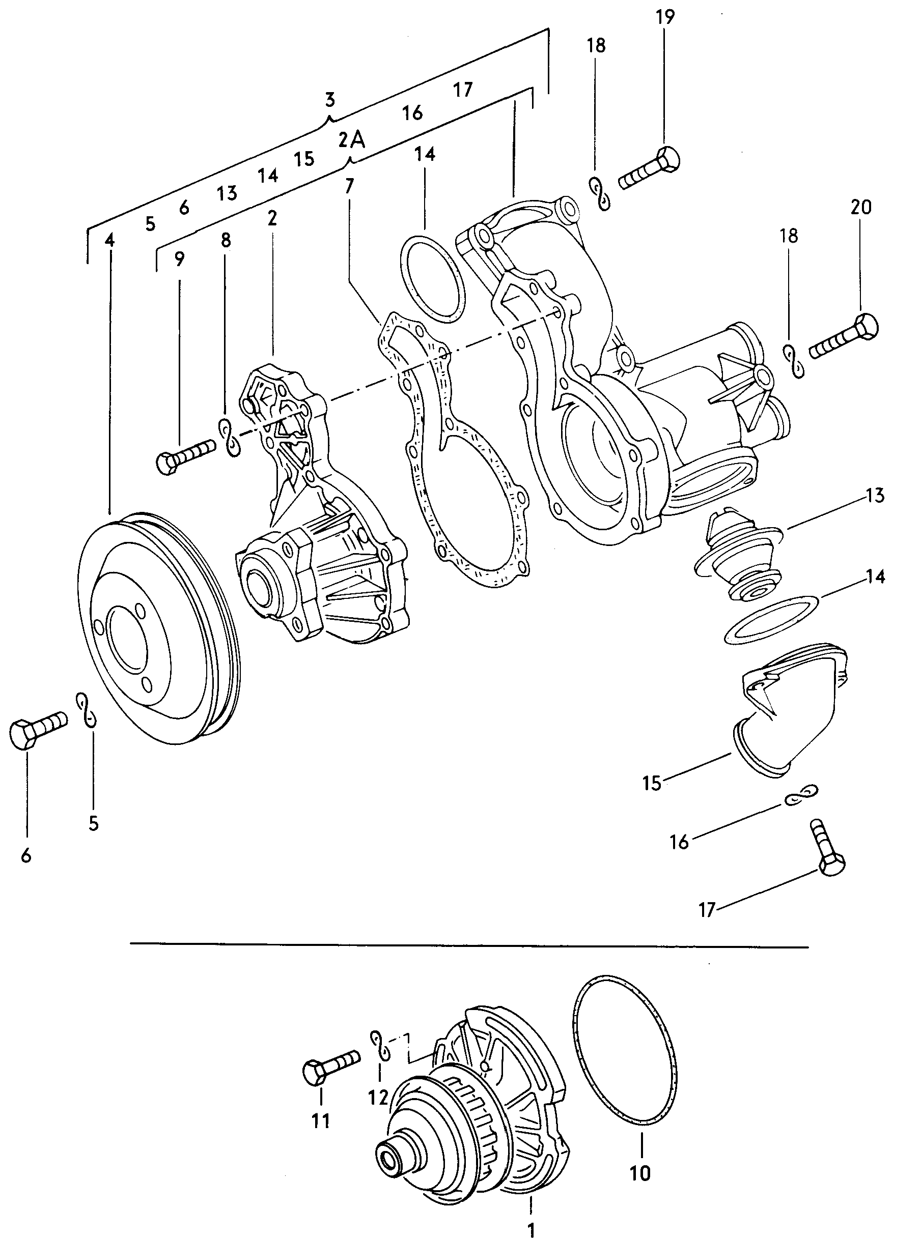 Volkswagen Golf (1977 - 1978) - Coolant pump