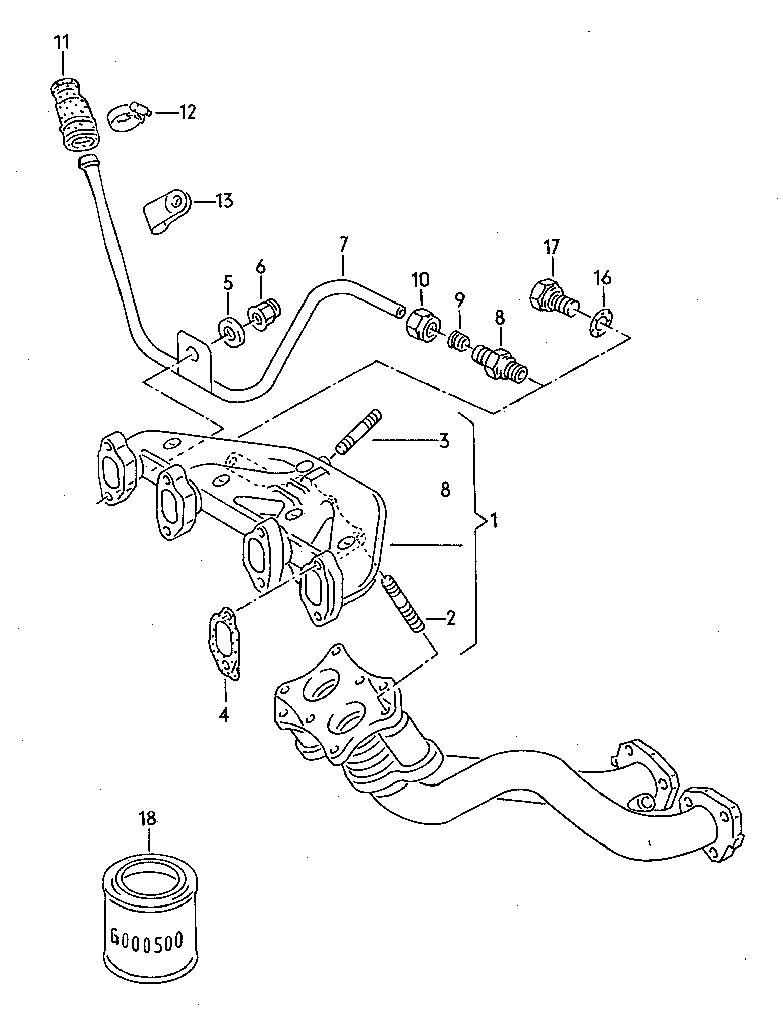 Volkswagen Golf/Var.-syn./Rall./Coun. (1986 - 1991) - Exhaust manifolds