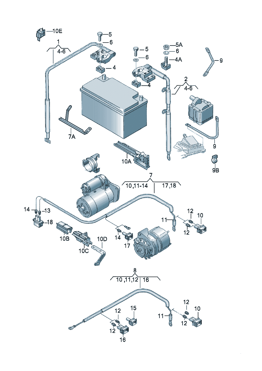 Volkswagen Golf (1997 - 1998) - Wiring set for engine