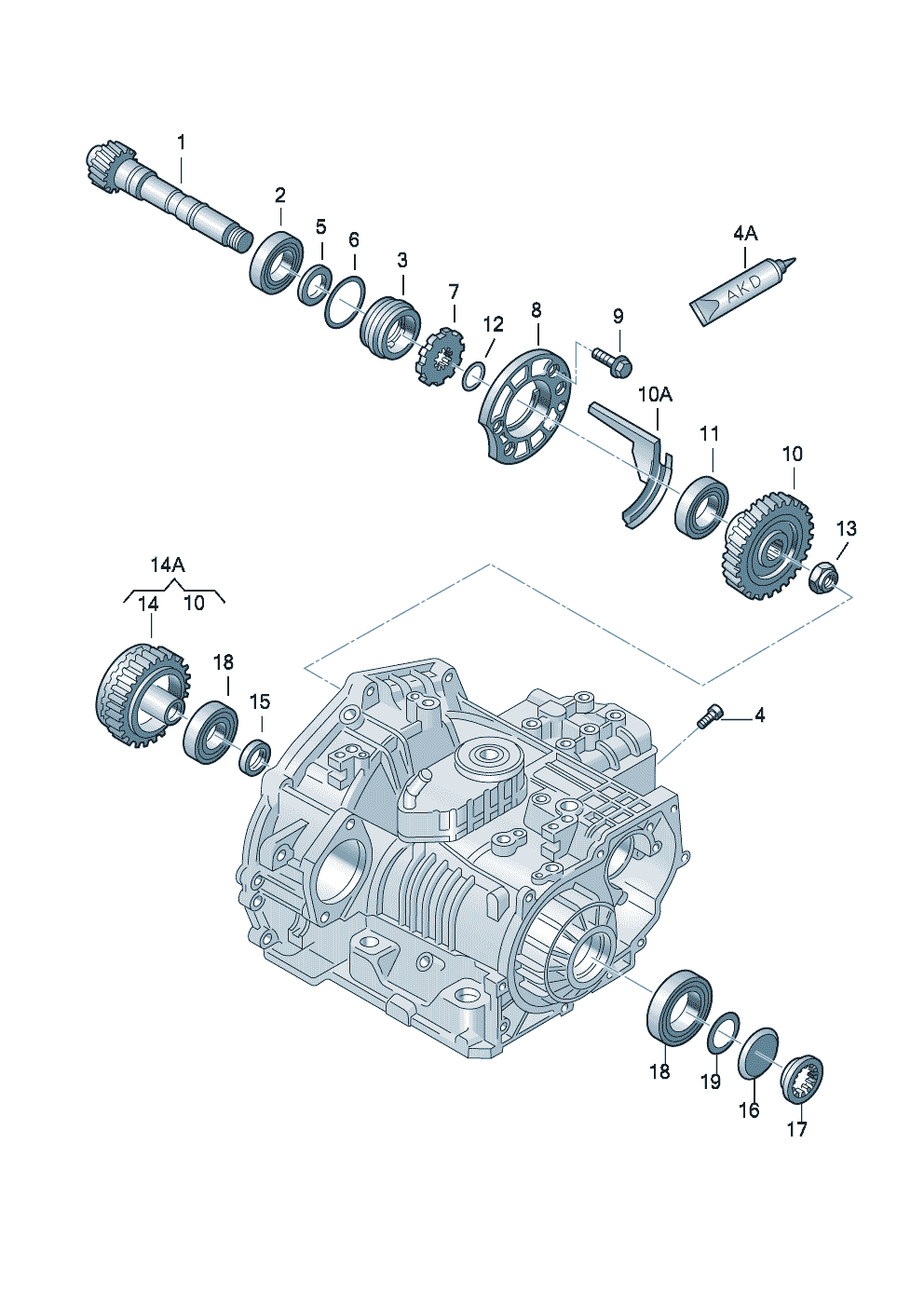 Volkswagen Golf/Golf R32 (2003 - 2006) - Coupling. for 5-speed automatic gearbox