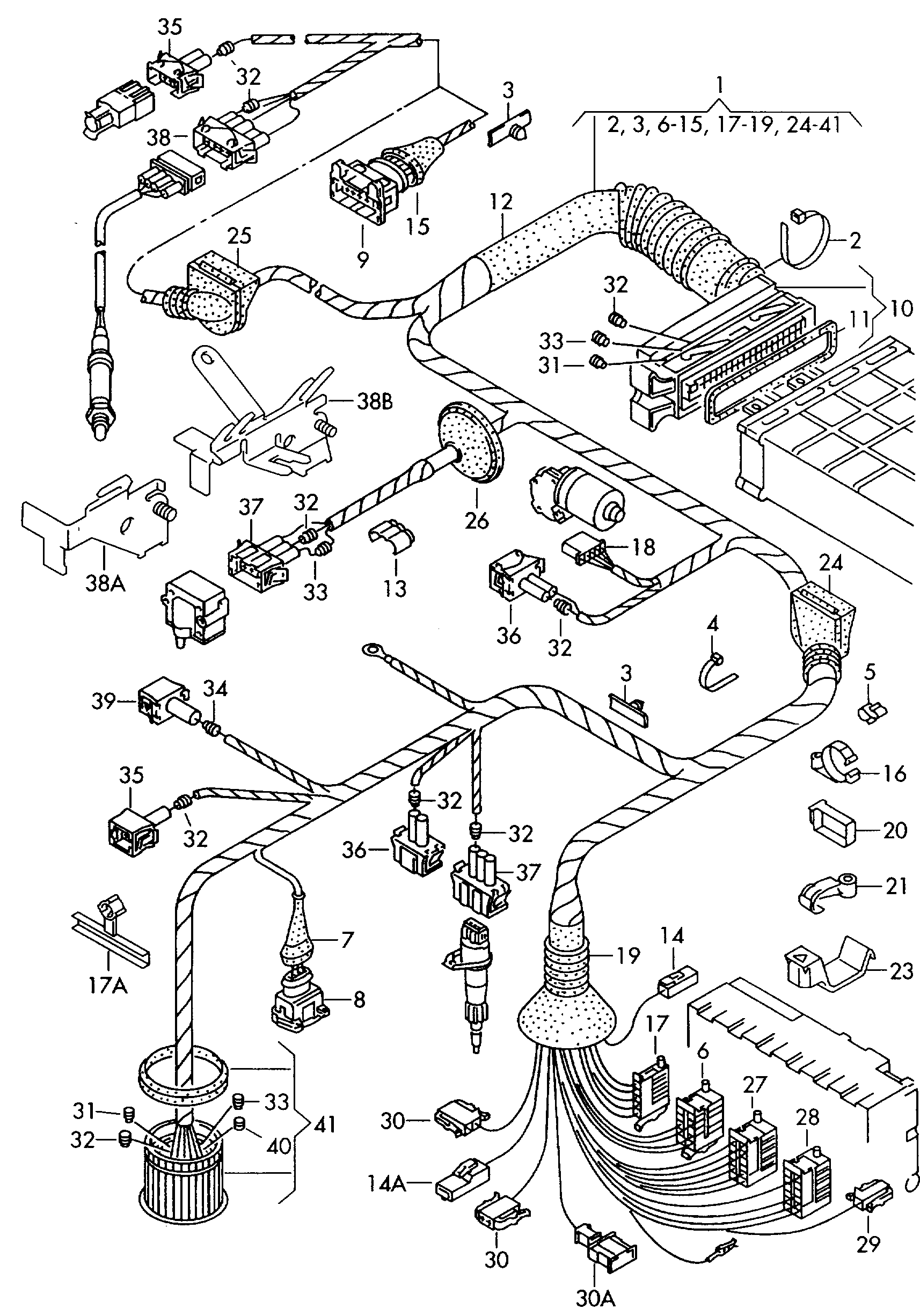 Volkswagen Golf (1993 - 1996) - Wiring set for engine