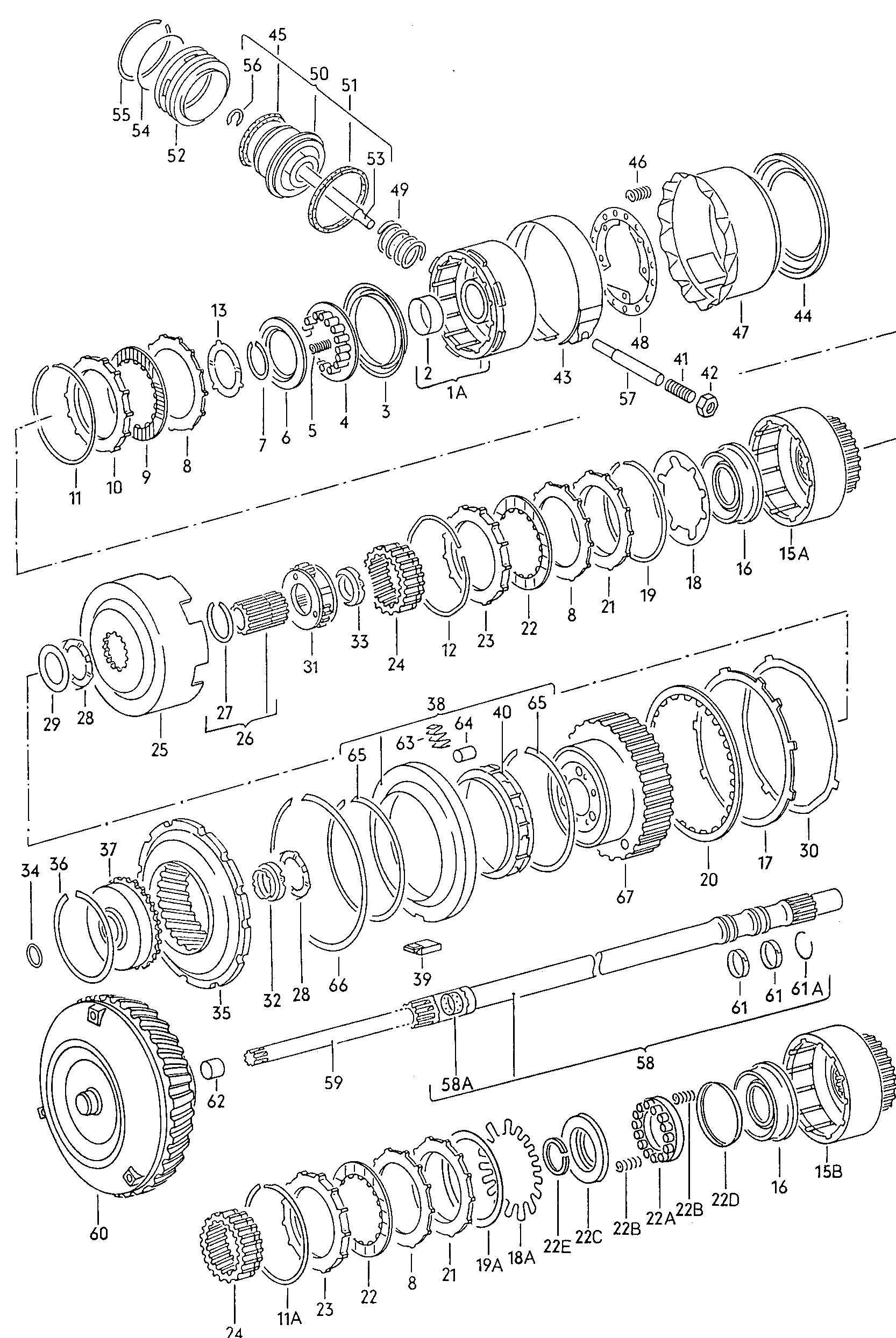 For automatic gearbox. forward,direct, reverse gear clutch, torque converter