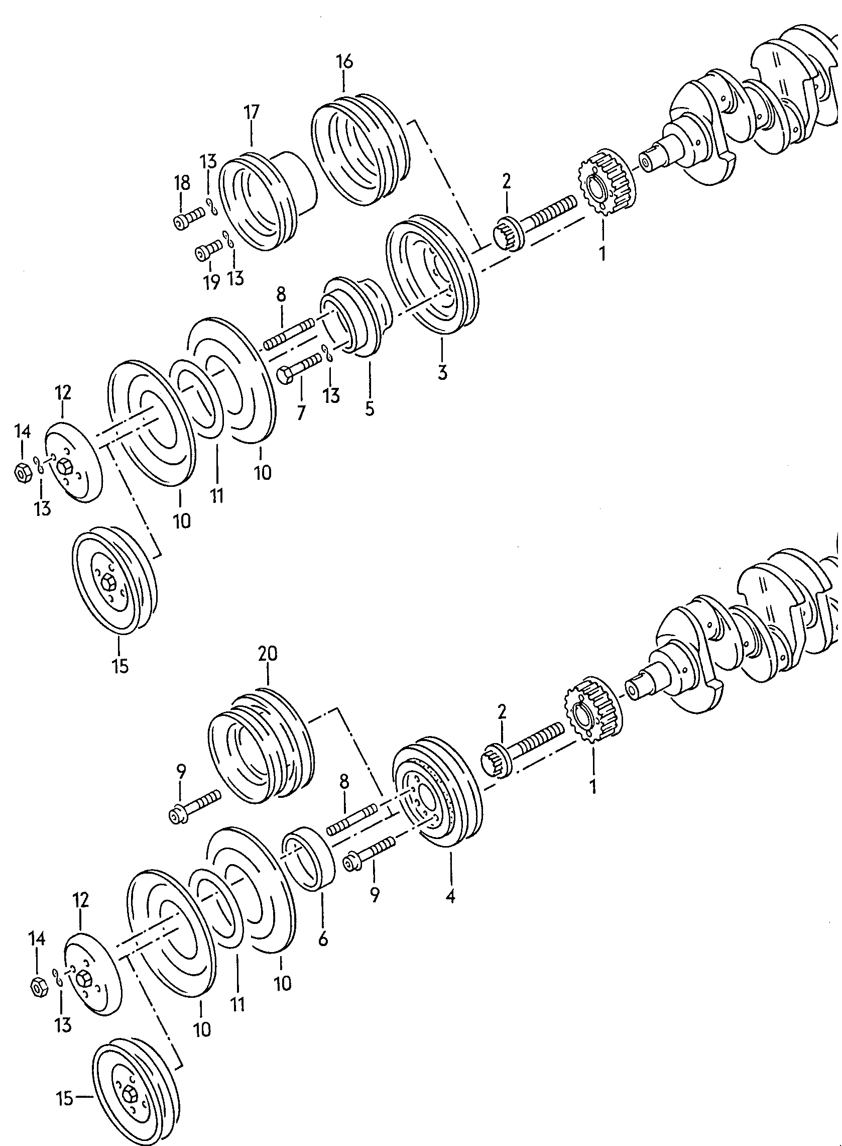 Conrod. bearings. Crankshaft
