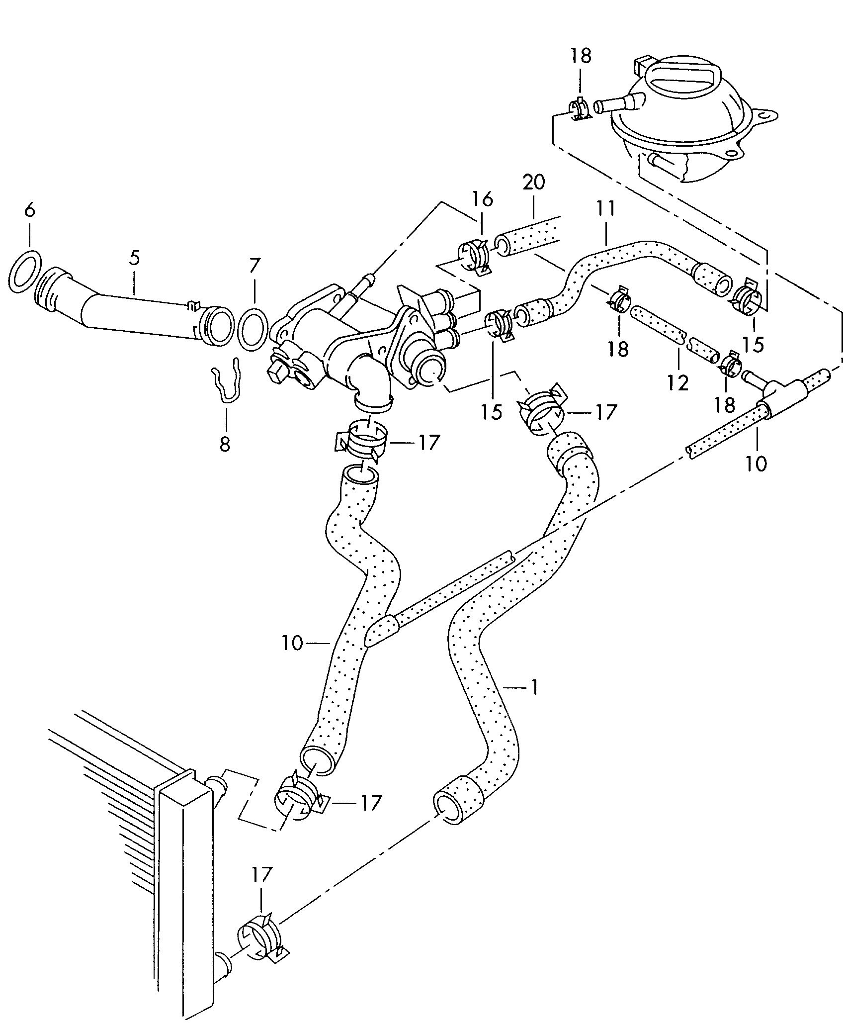 Volkswagen Golf (1997 - 1998) - Coolant pump