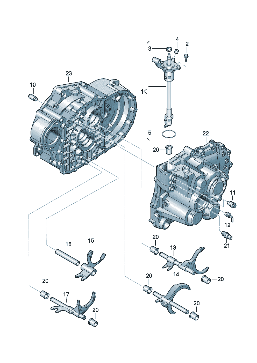 Volkswagen Golf/Golf R32 (2003 - 2006) - Output shaft. for 5 speed manual transmiss.. gears and shafts