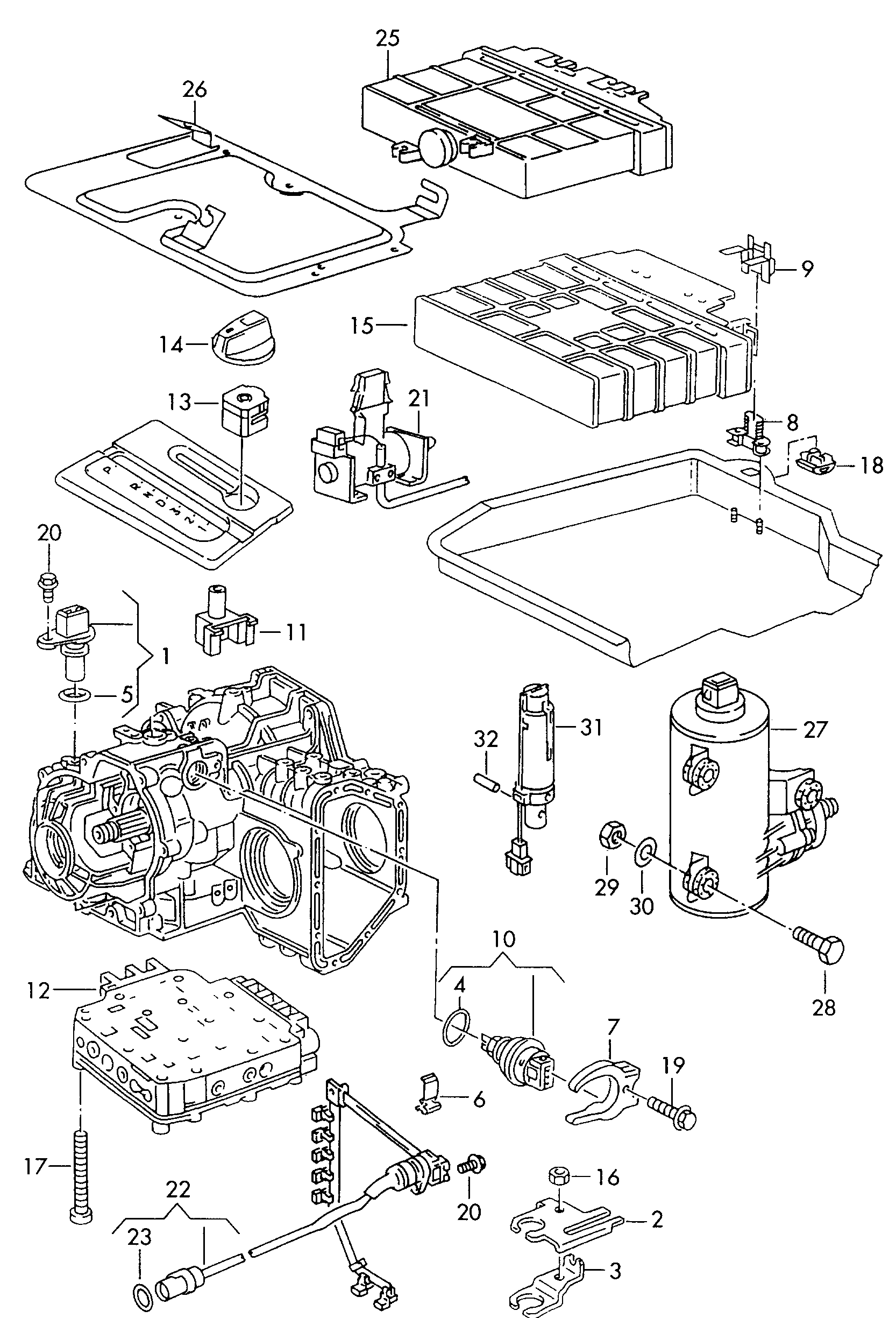 Volkswagen Golf Cabriolet (1994 - 1998) - Speed sensor. Control unit for ABS