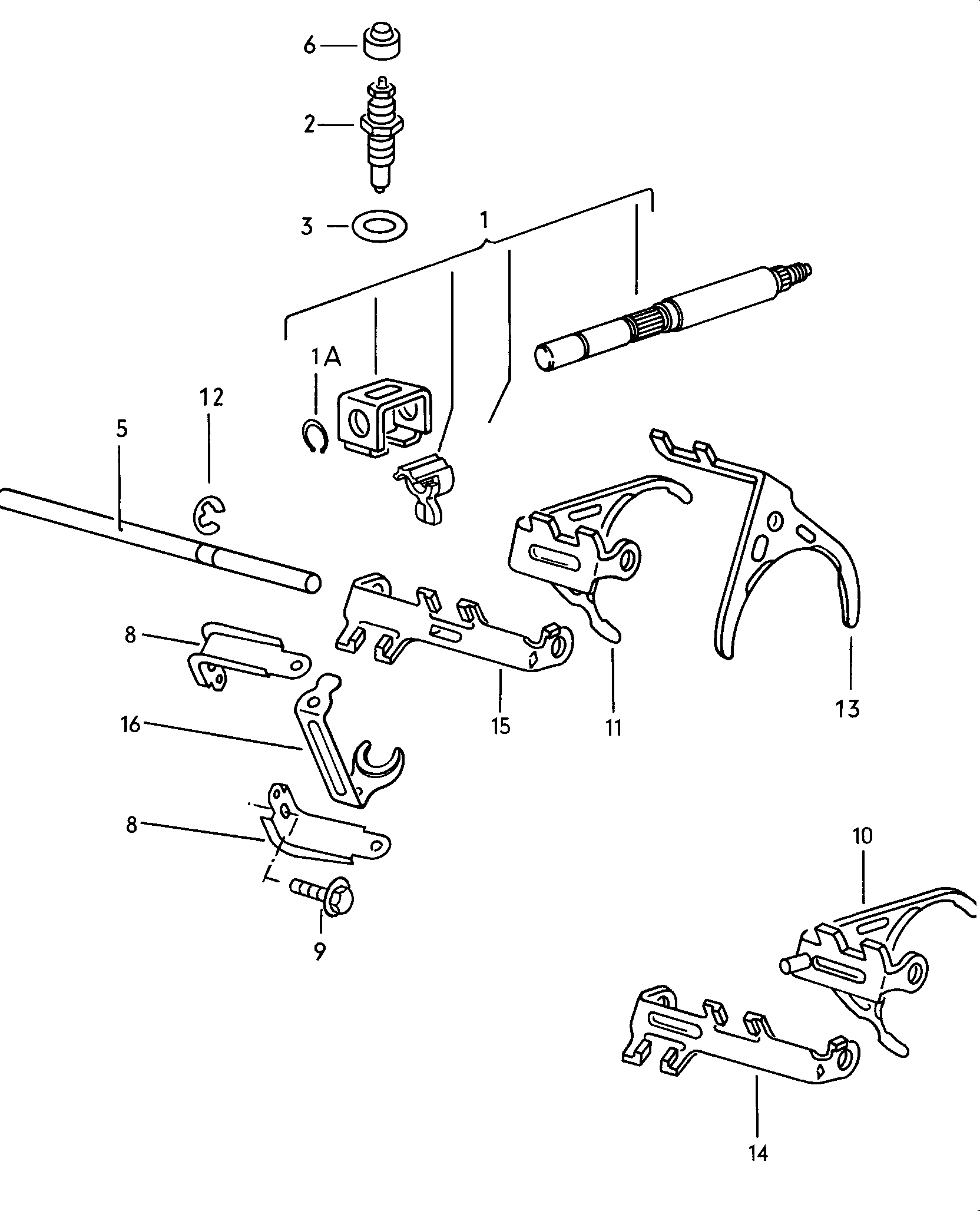 Volkswagen Golf (1979 - 1980) - For 4-speed manual gearbox. gears and shafts