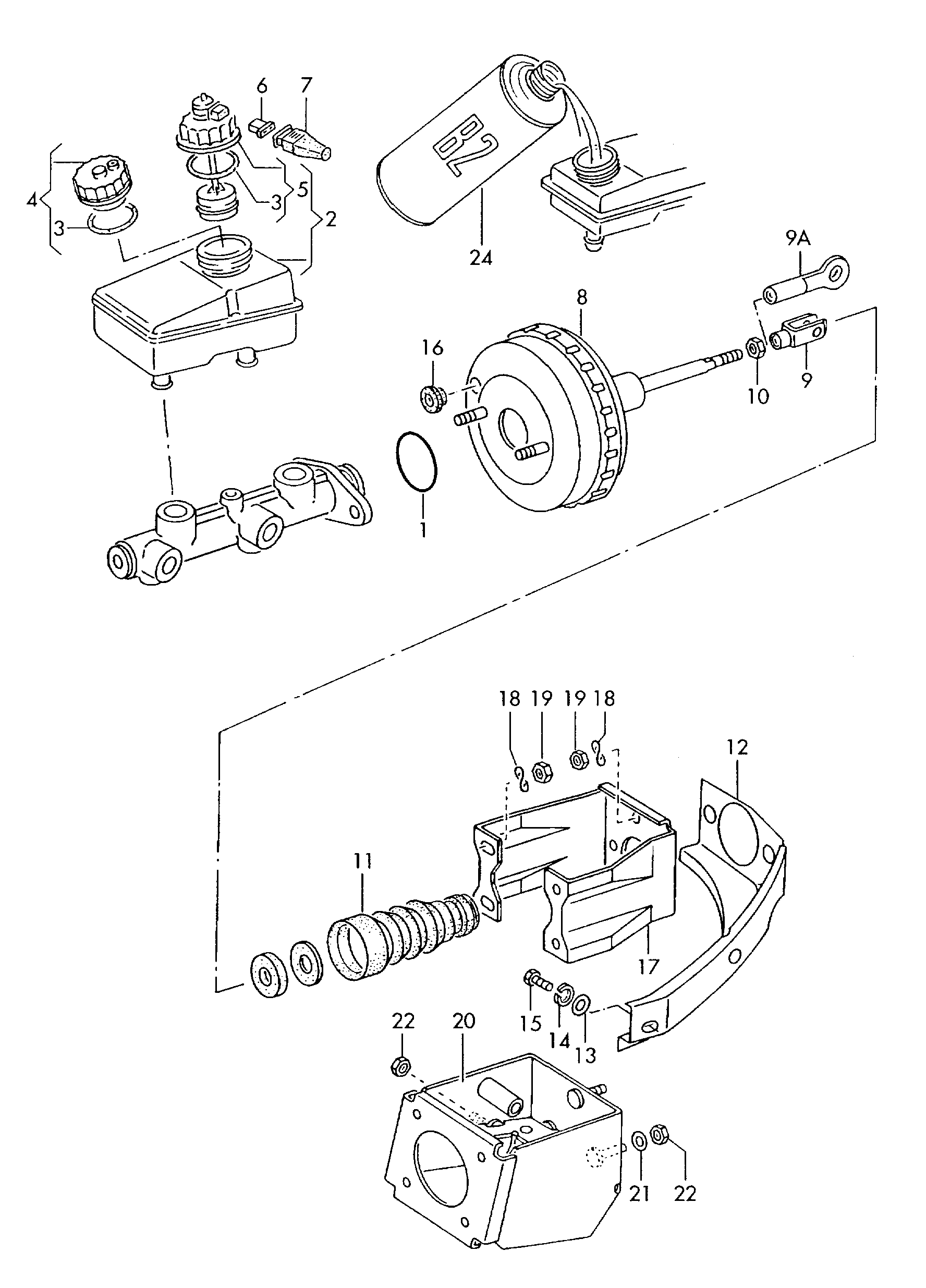 Volkswagen Golf (1981) - Brake master cylinder