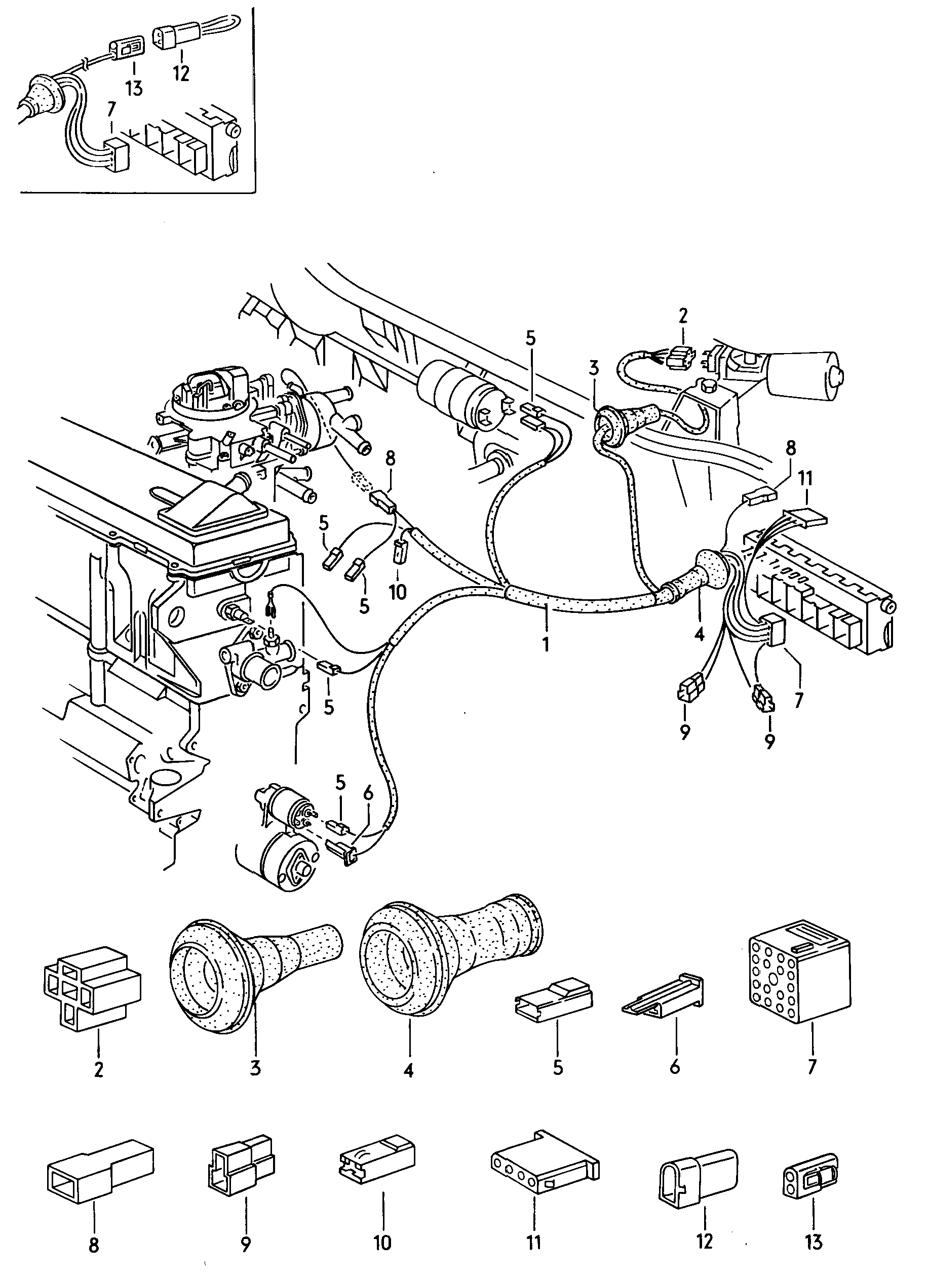 Volkswagen Golf (1979 - 1980) - Wiring looms