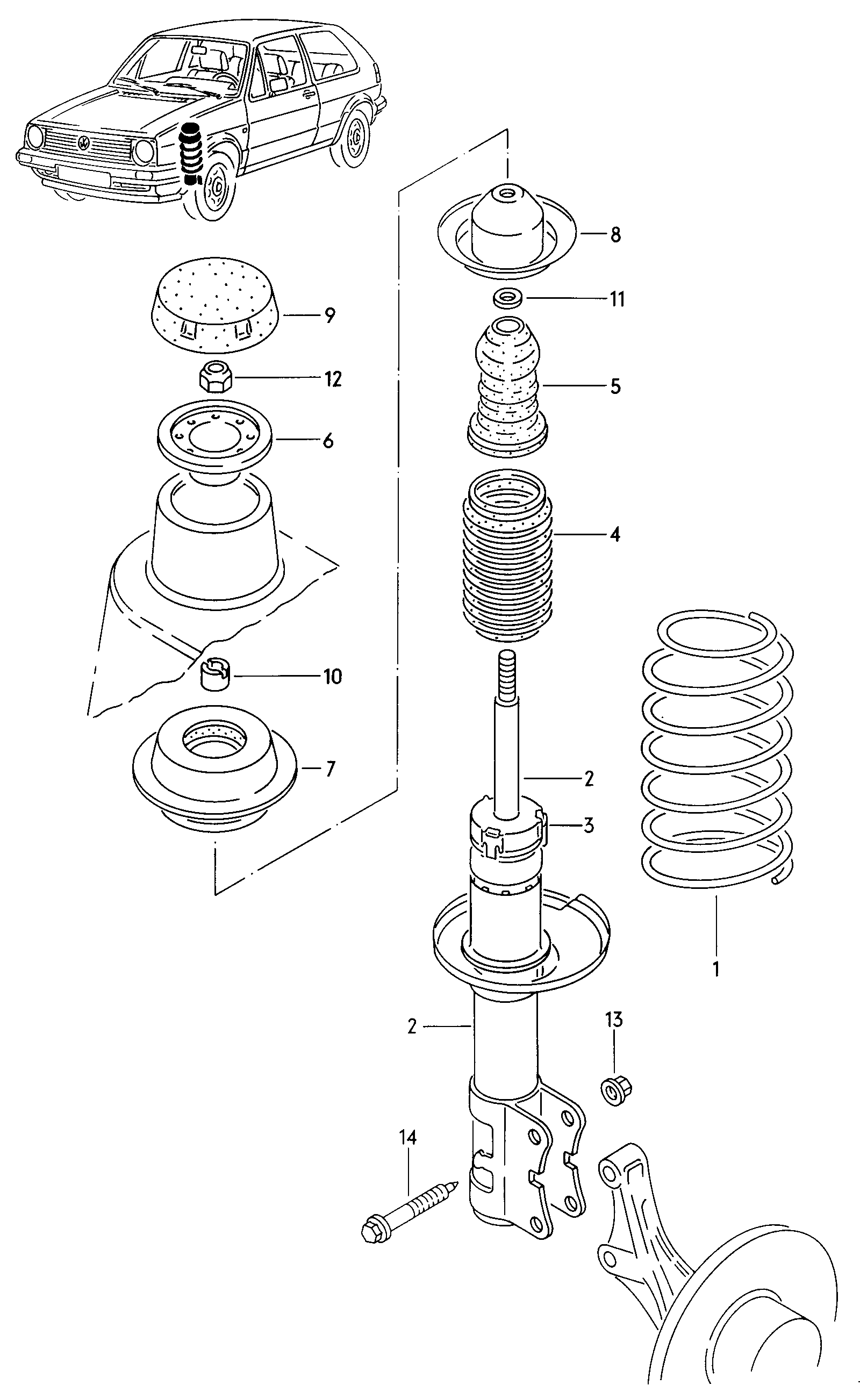 Volkswagen Golf/Var.-syn./Rall./Coun. (1986 - 1991) - Suspension