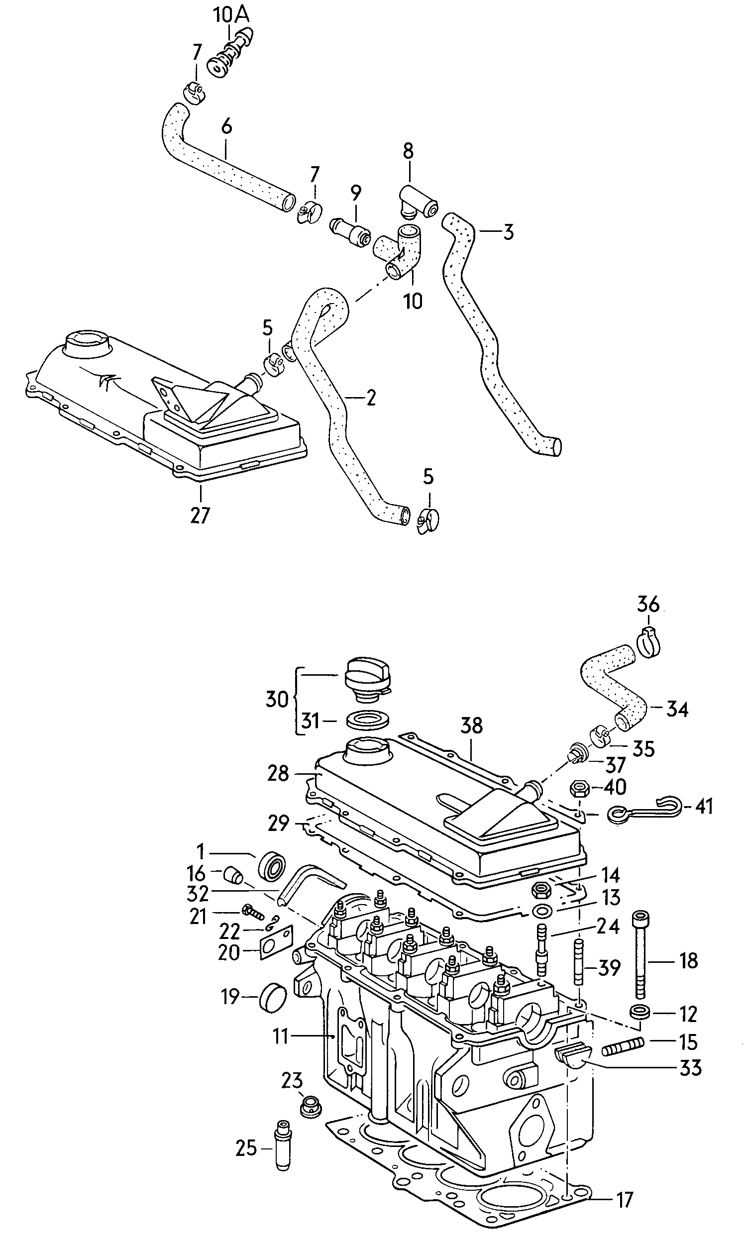 Volkswagen Golf (1979 - 1980) - Cylinder block with pistons. oil sump