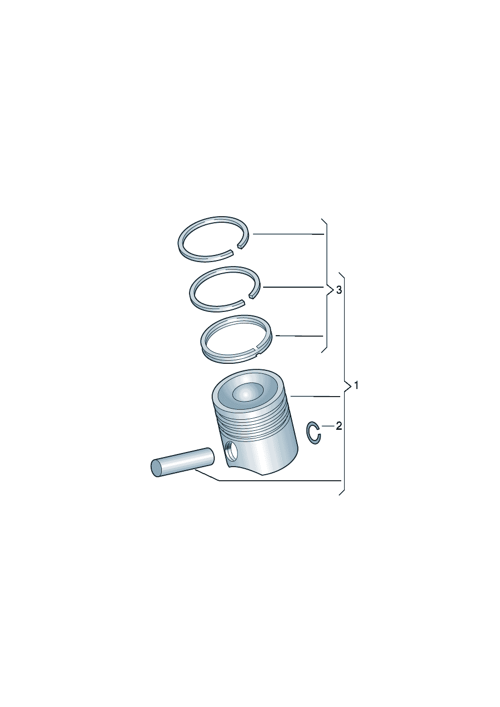 Volkswagen Golf (1977 - 1978) - Piston ring. piston