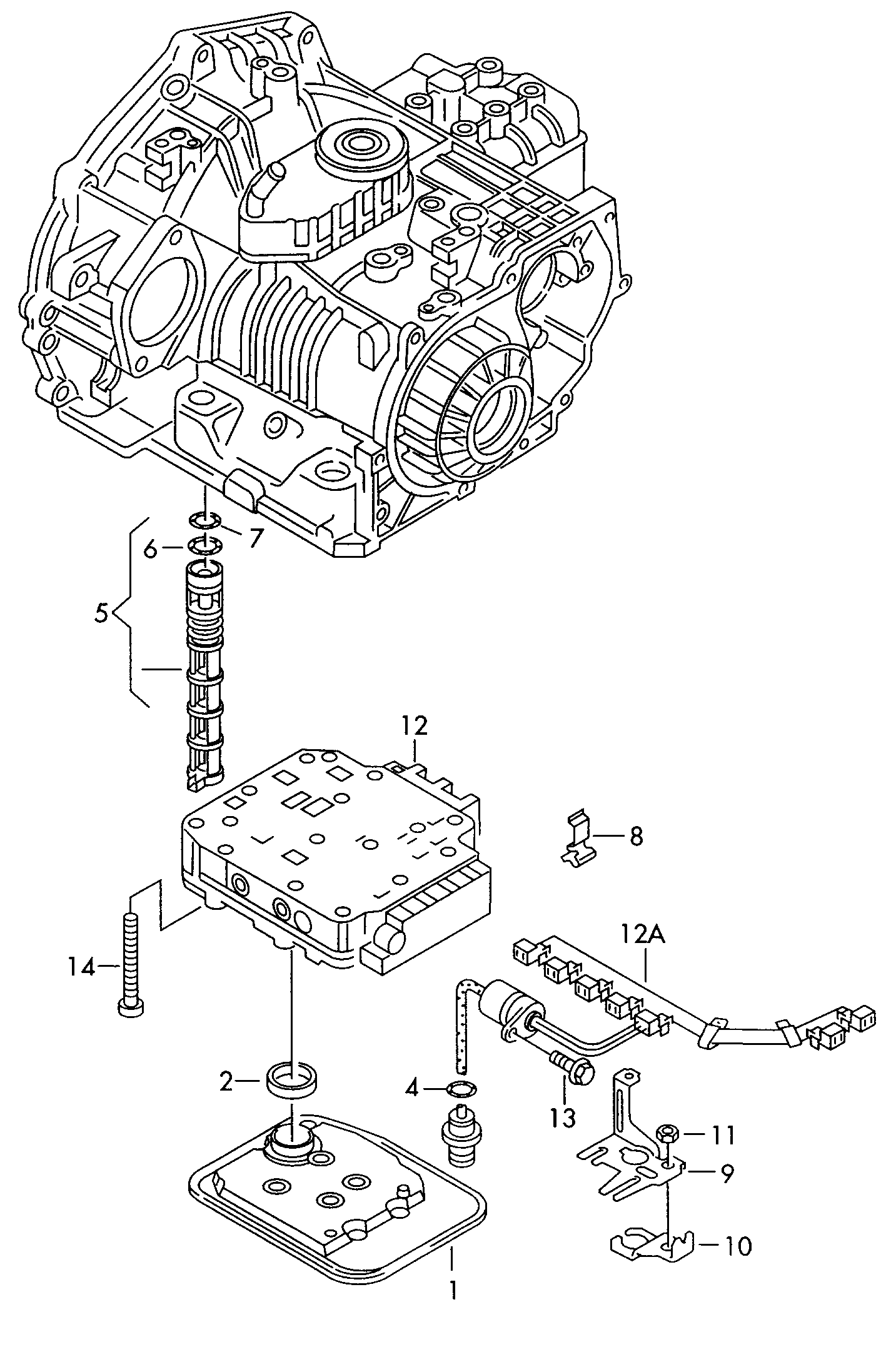 Volkswagen Golf (1997 - 1998) - Oil strainer. for 4-speed automatic gearbox. valve body