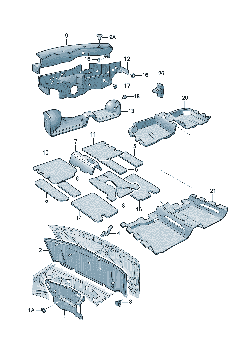 Volkswagen Golf (1997 - 1998) - Floor covering