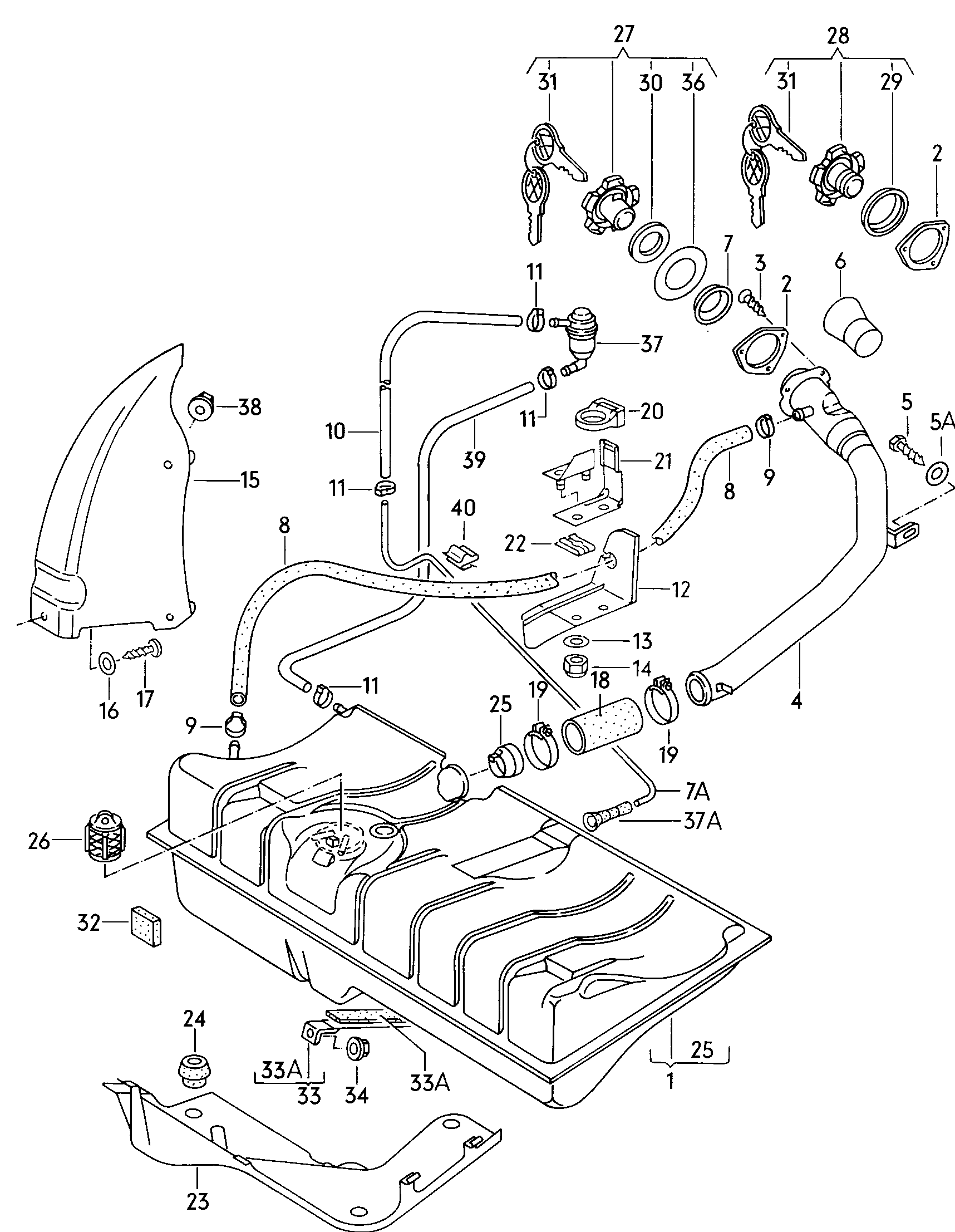 Volkswagen Golf (1979 - 1980) - Fuel tank
