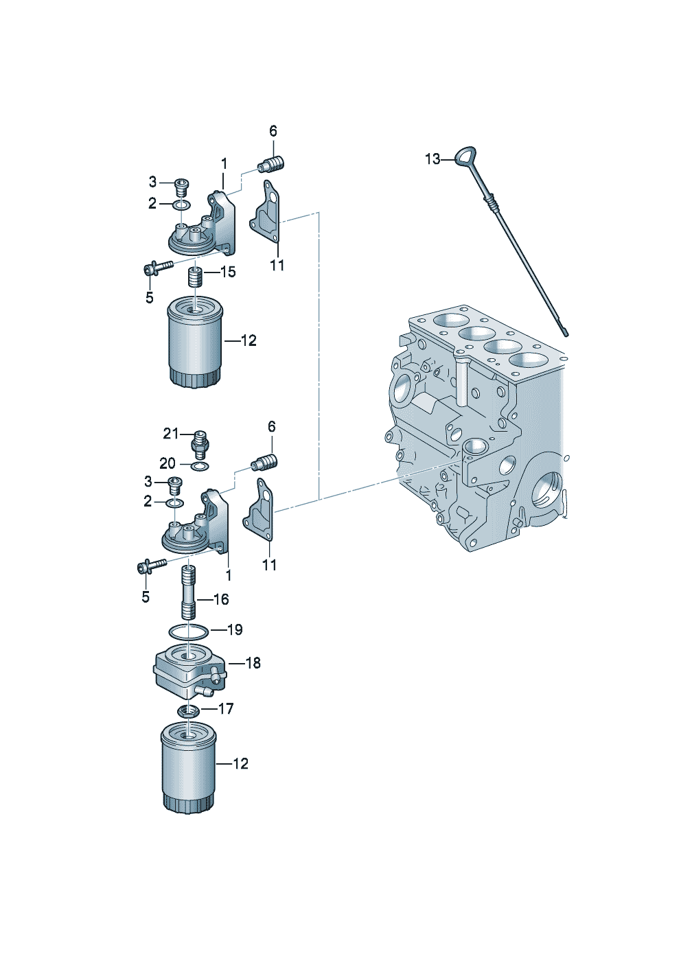 Volkswagen Golf (1997 - 1998) - Oil pump. oil filter