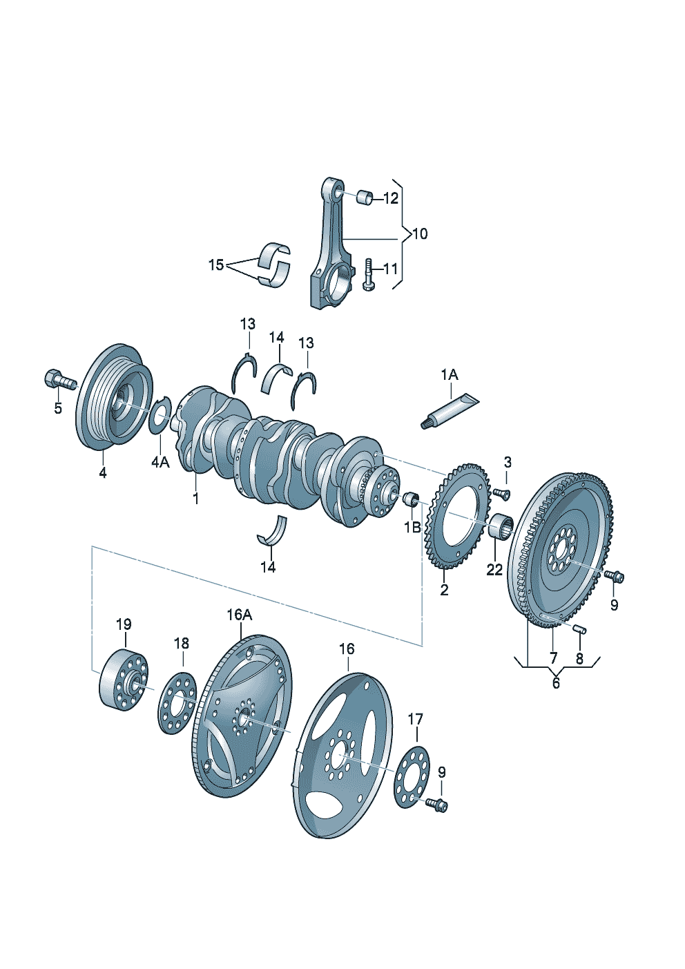 Volkswagen Golf (1997 - 1998) - Conrod. bearings. Crankshaft
