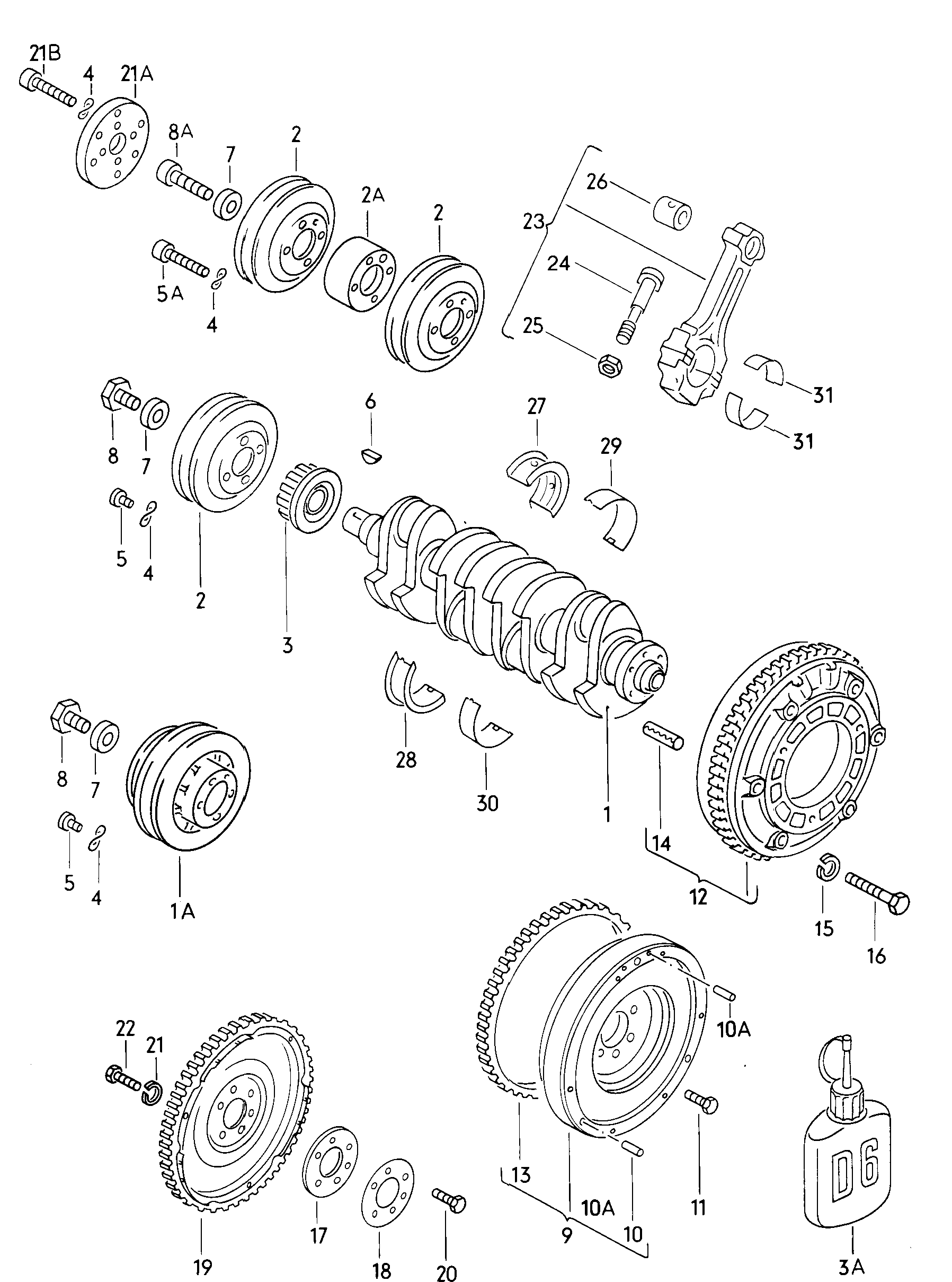 Volkswagen Golf (1982 - 1984) - Crankshaft