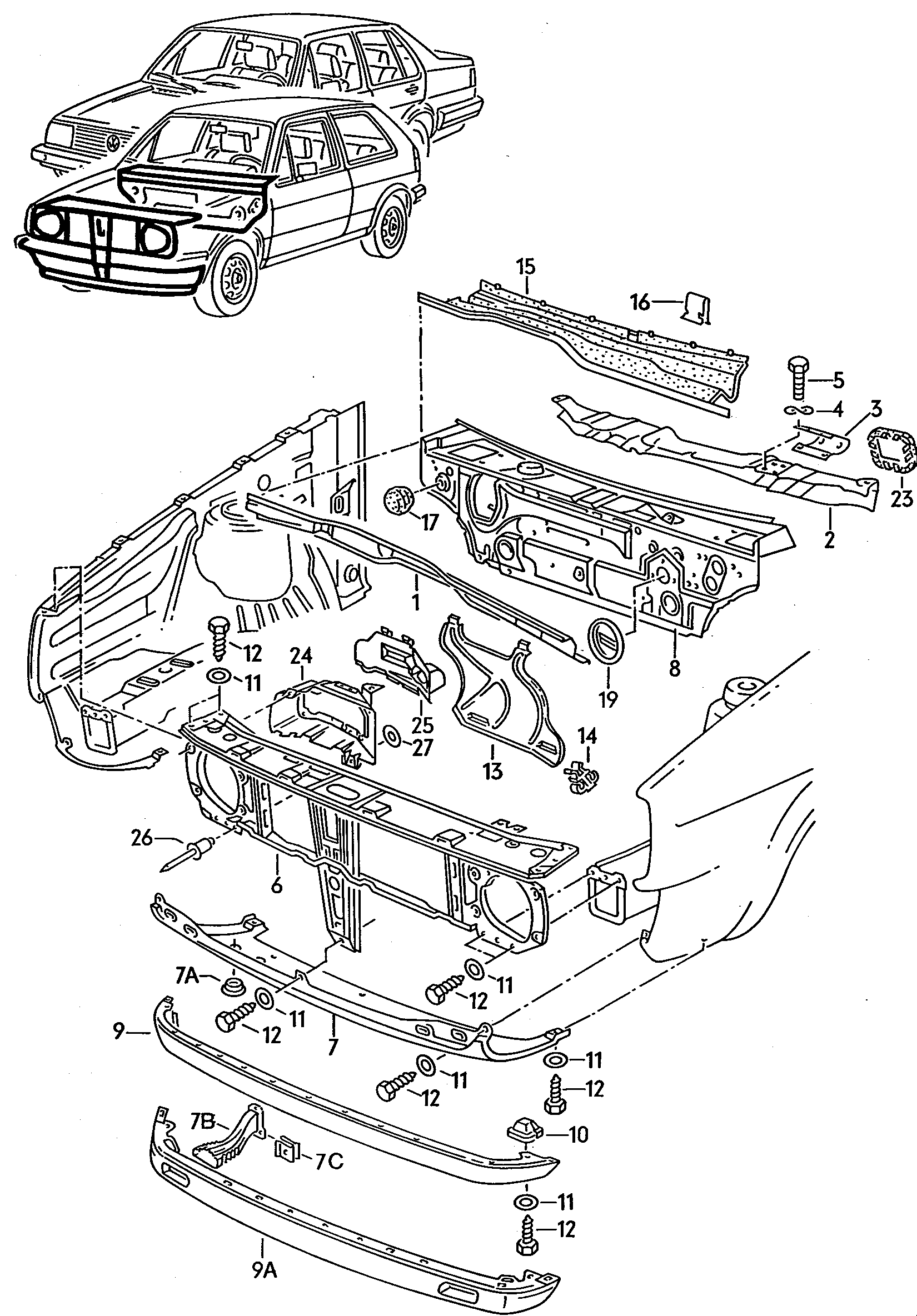 Bodywork front part