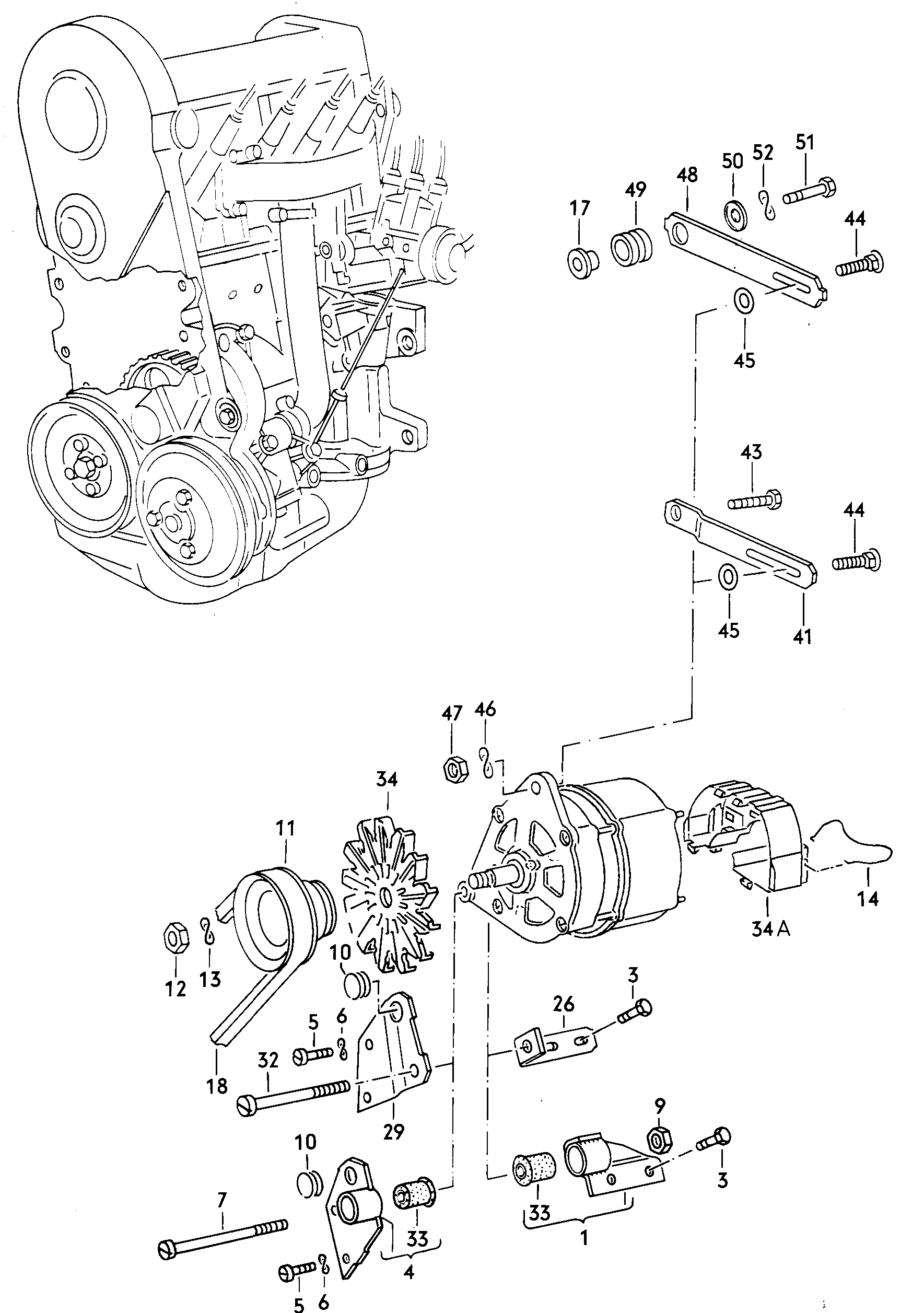 Volkswagen Golf (1982 - 1984) - Alternator versions