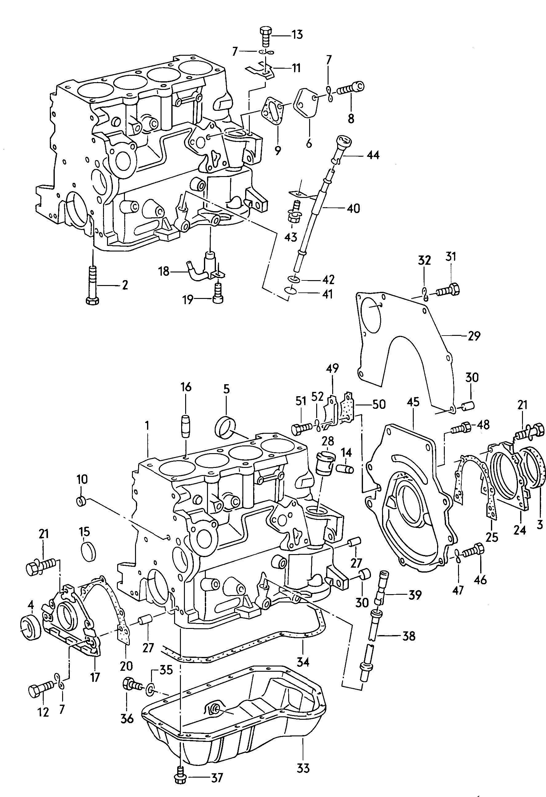 Cylinder block. oil sump