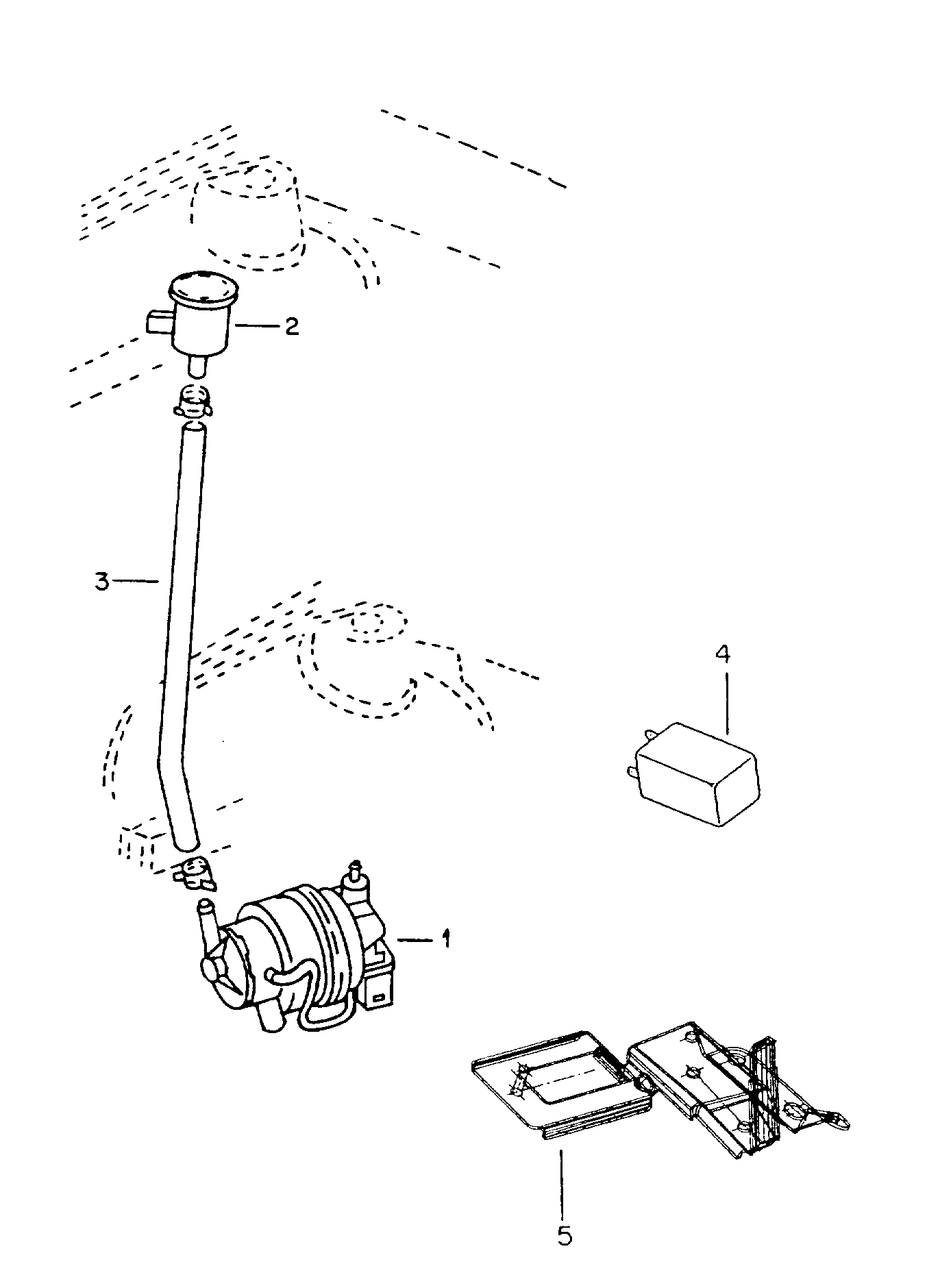 Volkswagen Golf (1993 - 1996) - Lambda probe. Knock sensor. Control unit for fully elec- tronic ignition. impulse sender