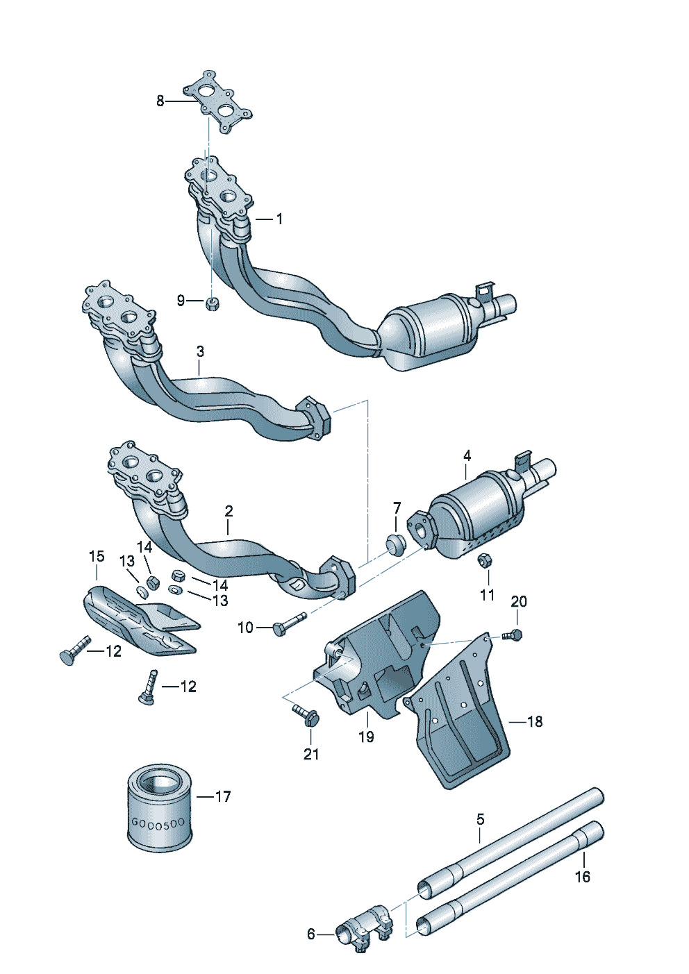 Volkswagen Golf (1993 - 1996) - Exhaust manifolds