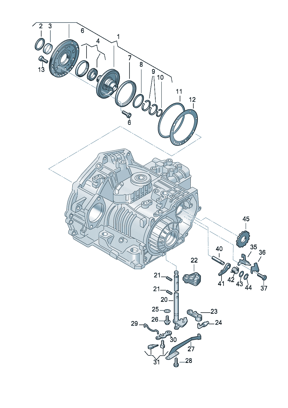 Volkswagen Golf (1995) - Gear housing. for 4-speed automatic gearbox