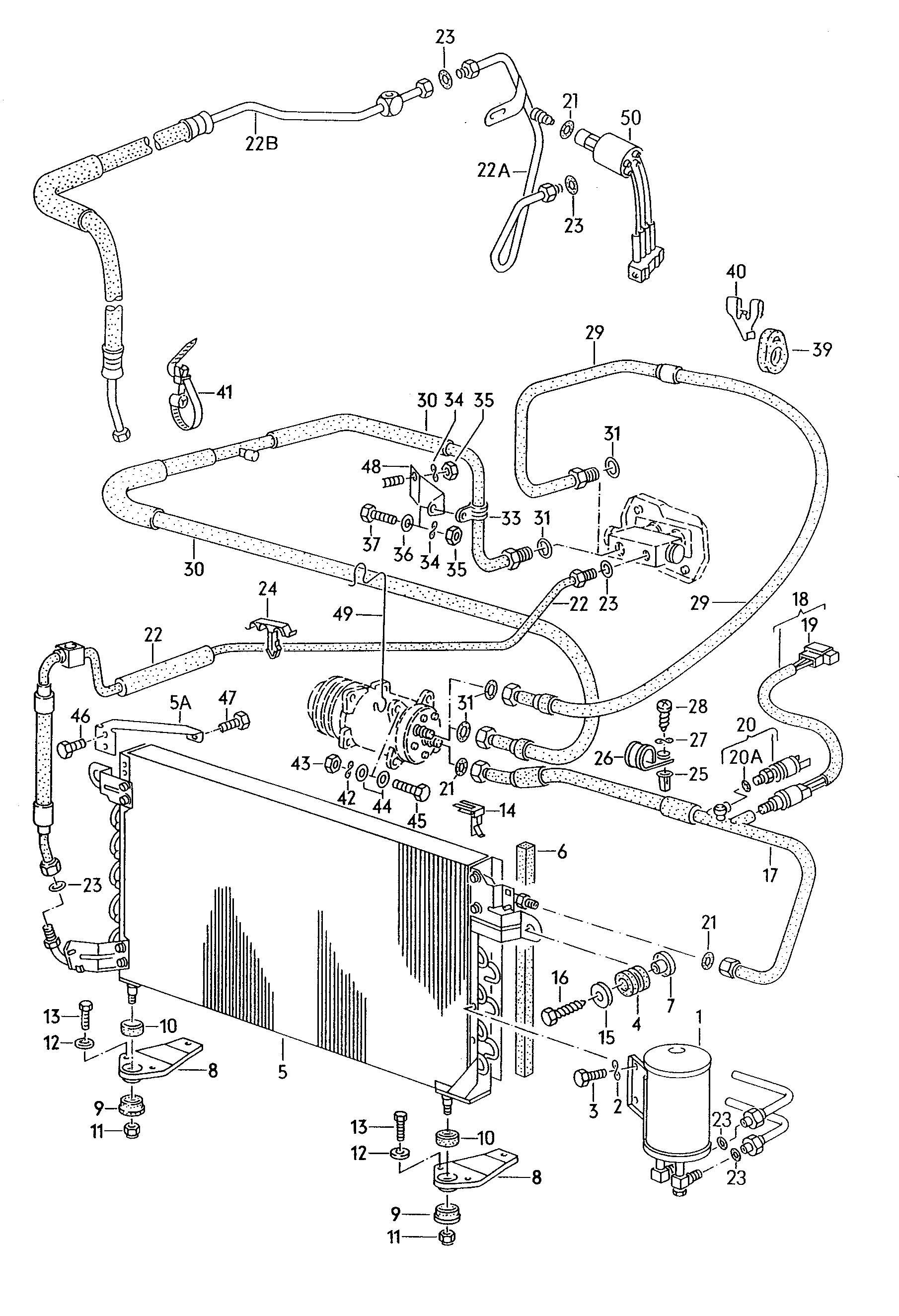 Volkswagen Golf/Var.-syn./Rall./Coun. (1986 - 1991) - A/C compressor