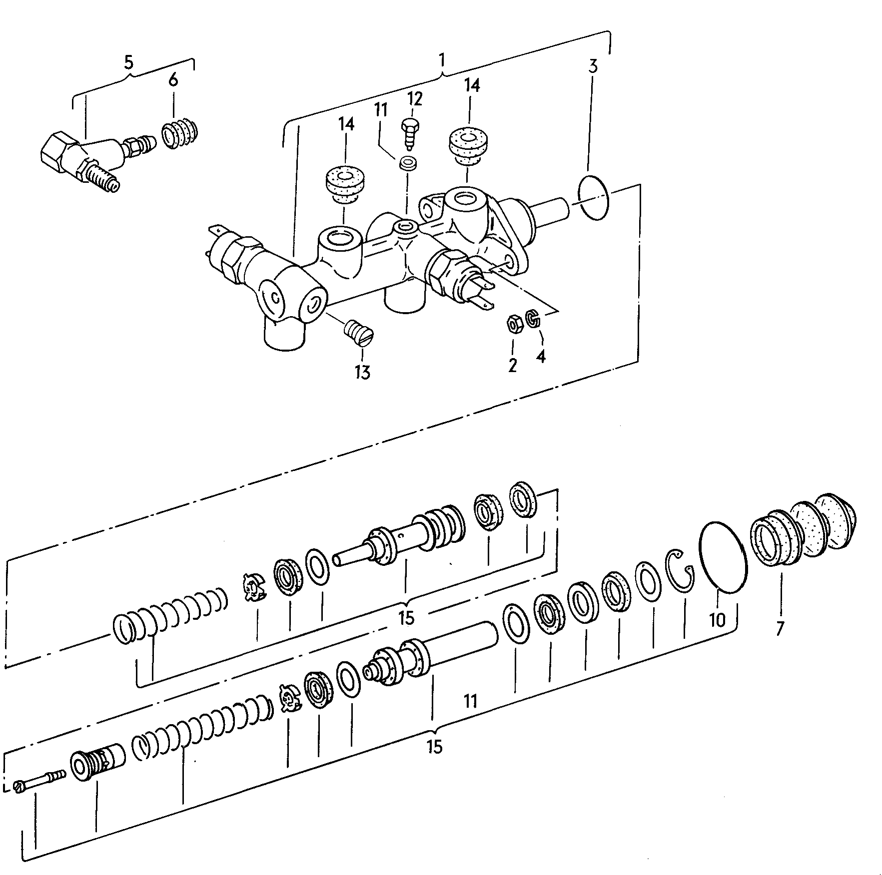 Volkswagen Golf (1982 - 1984) - Brake master cylinder