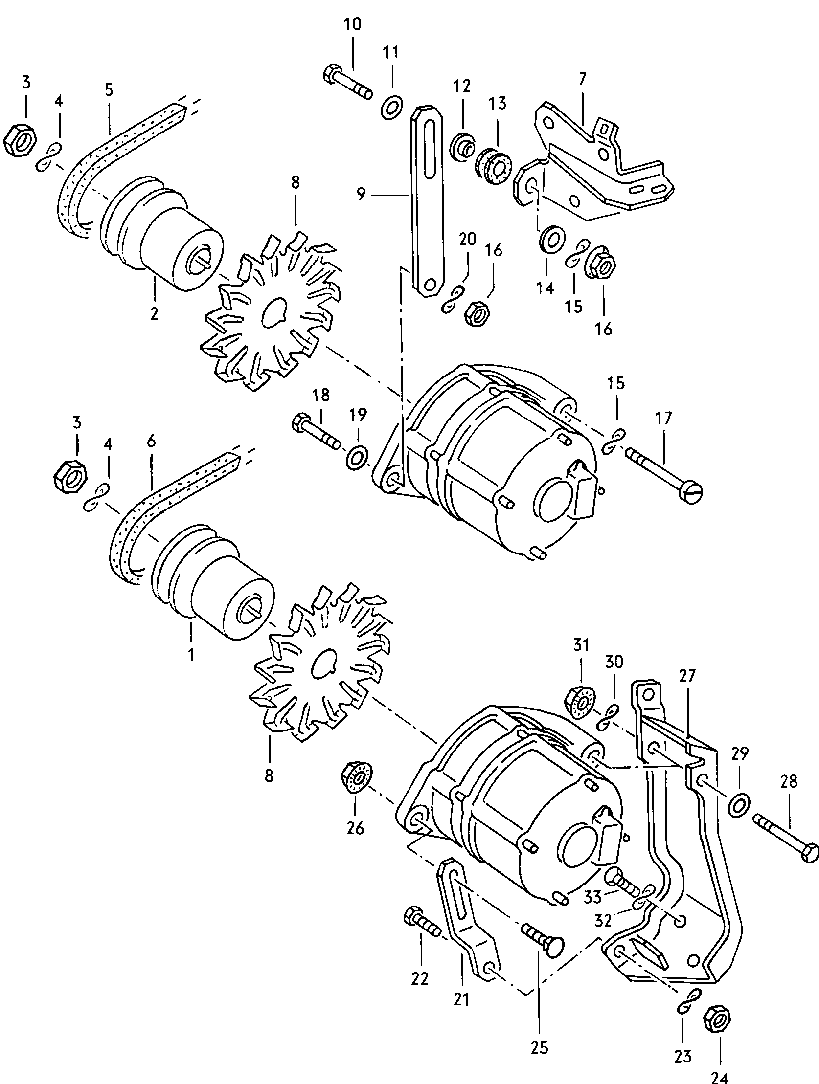 Volkswagen Golf (1979 - 1980) - Alternator versions