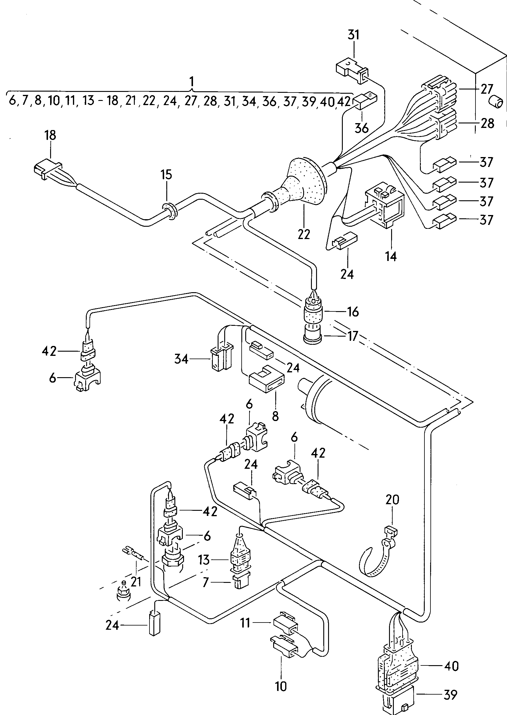 Wiring set for battery and 3-phase alternator. Earth line