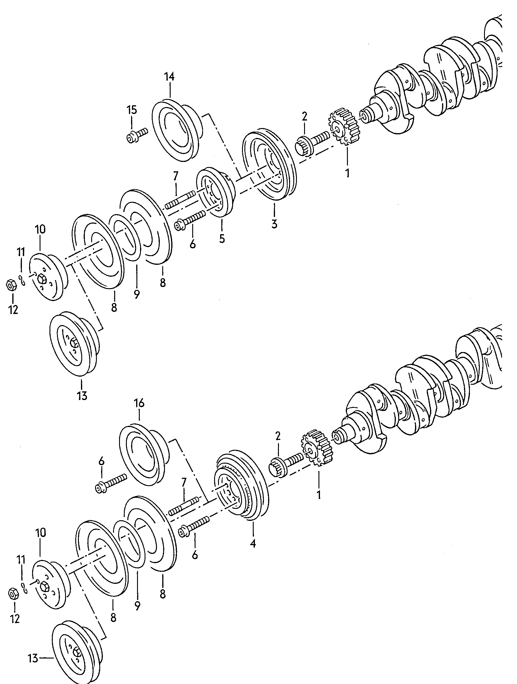 Conrod. bearings. Crankshaft