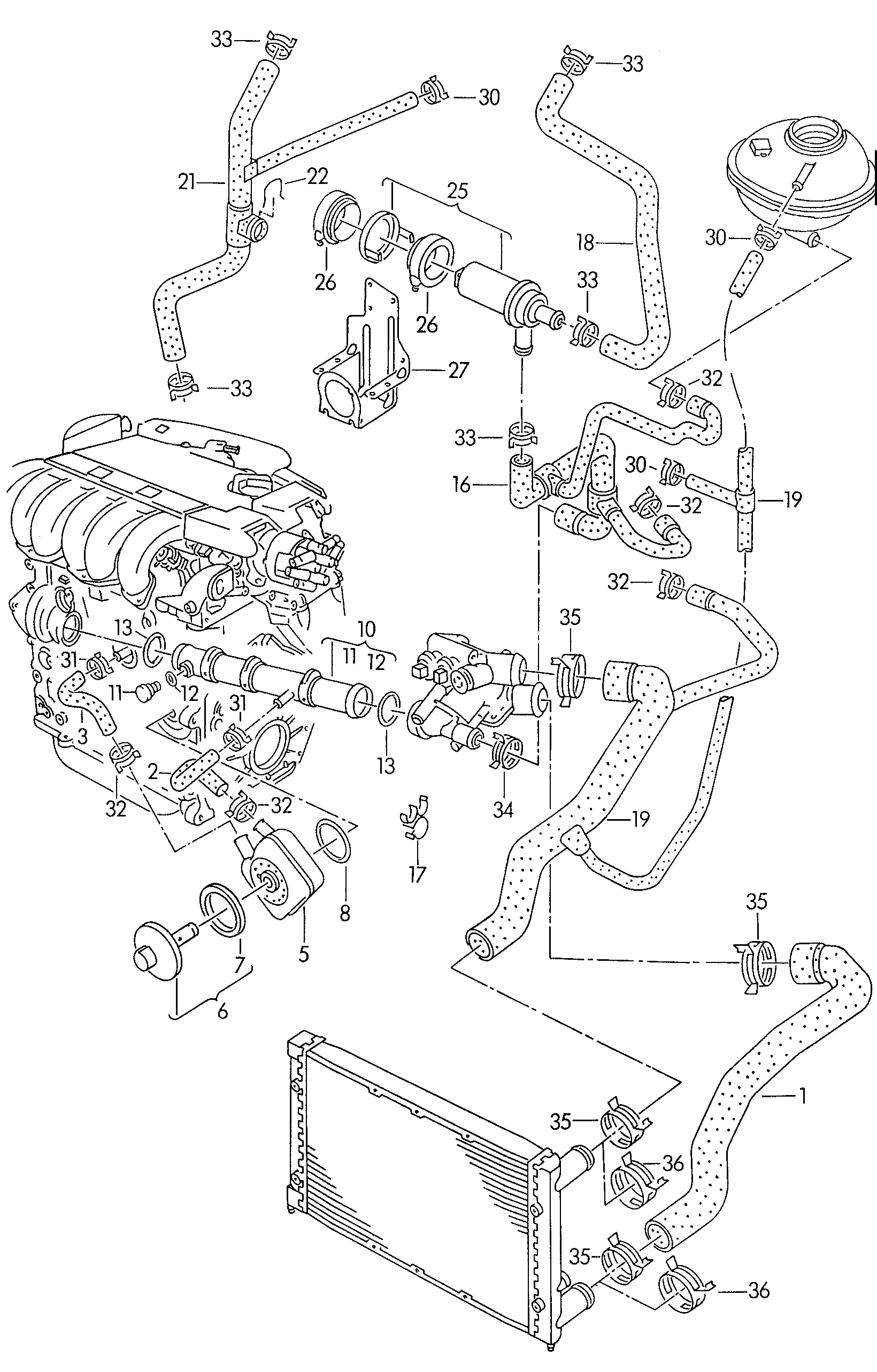 Volkswagen Golf (1997 - 1998) - Coolant pump