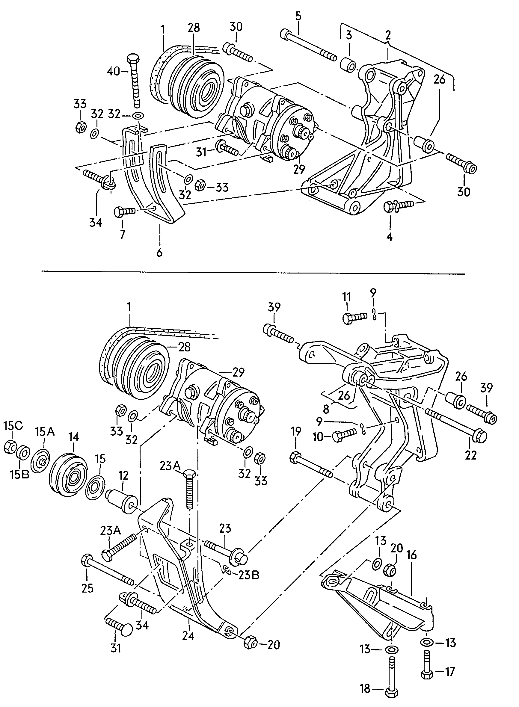 Volkswagen Golf/Var.-syn./Rall./Coun. (1986 - 1991) - A/C compressor