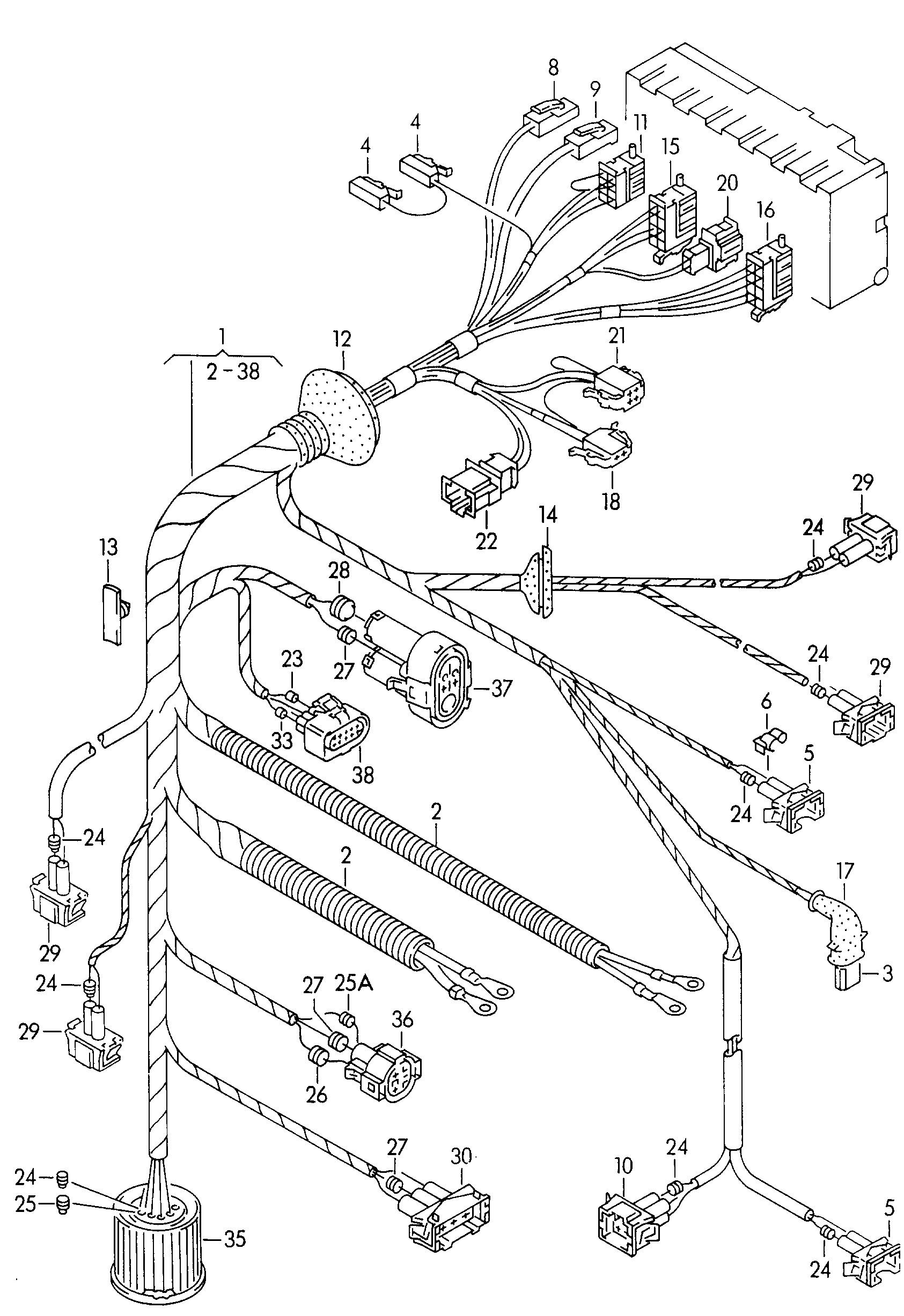 Volkswagen Golf Cabriolet (1994 - 1998) - Wiring set for engine