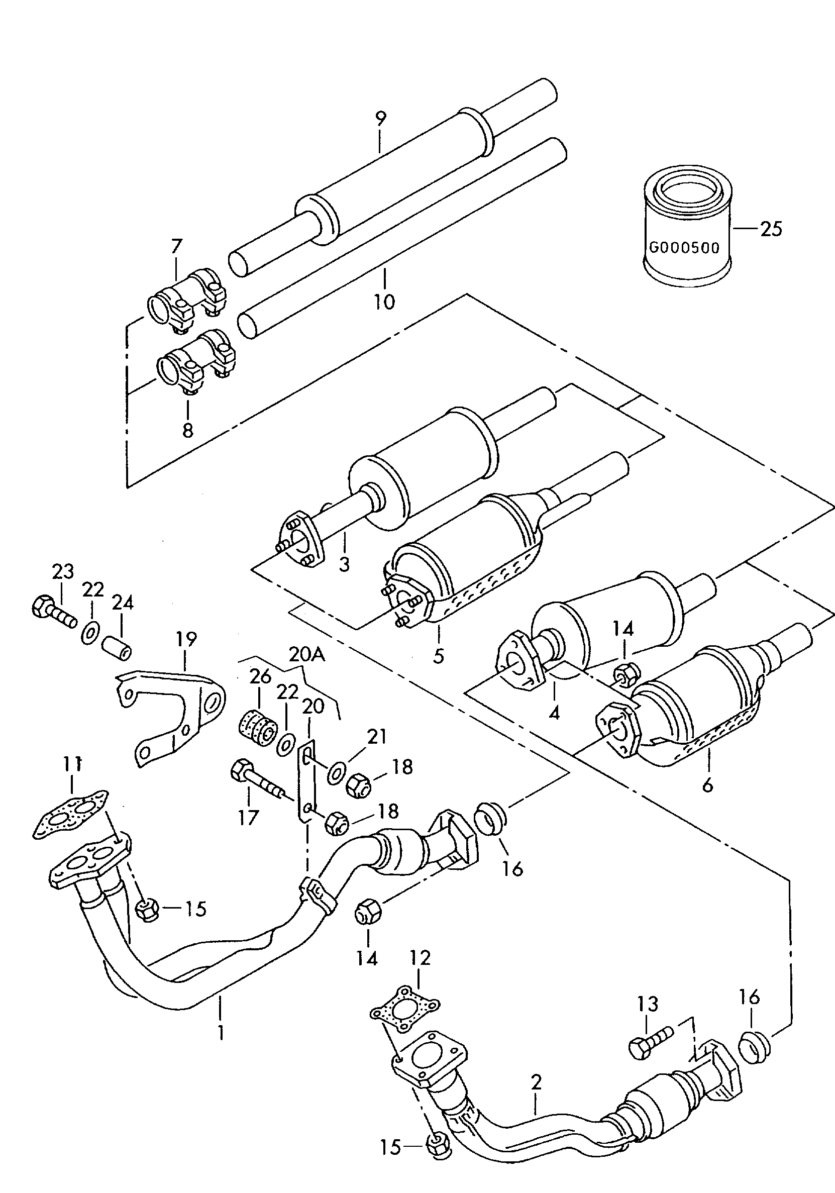 Volkswagen Golf (1997 - 1998) - Exhaust manifolds