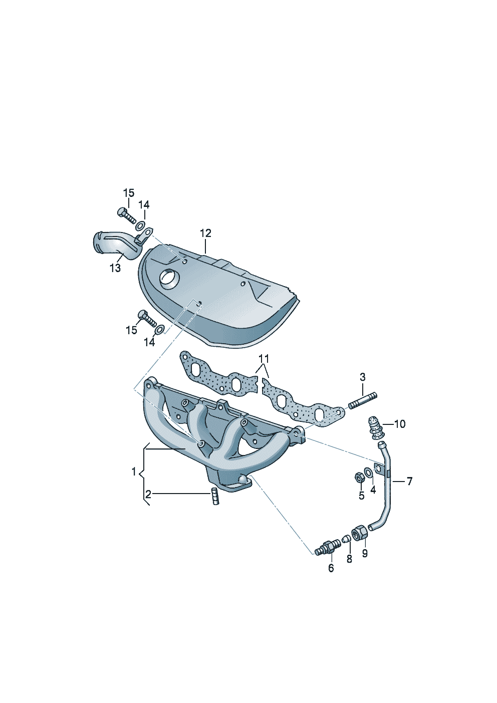 Volkswagen Golf (1997 - 1998) - Exhaust manifolds