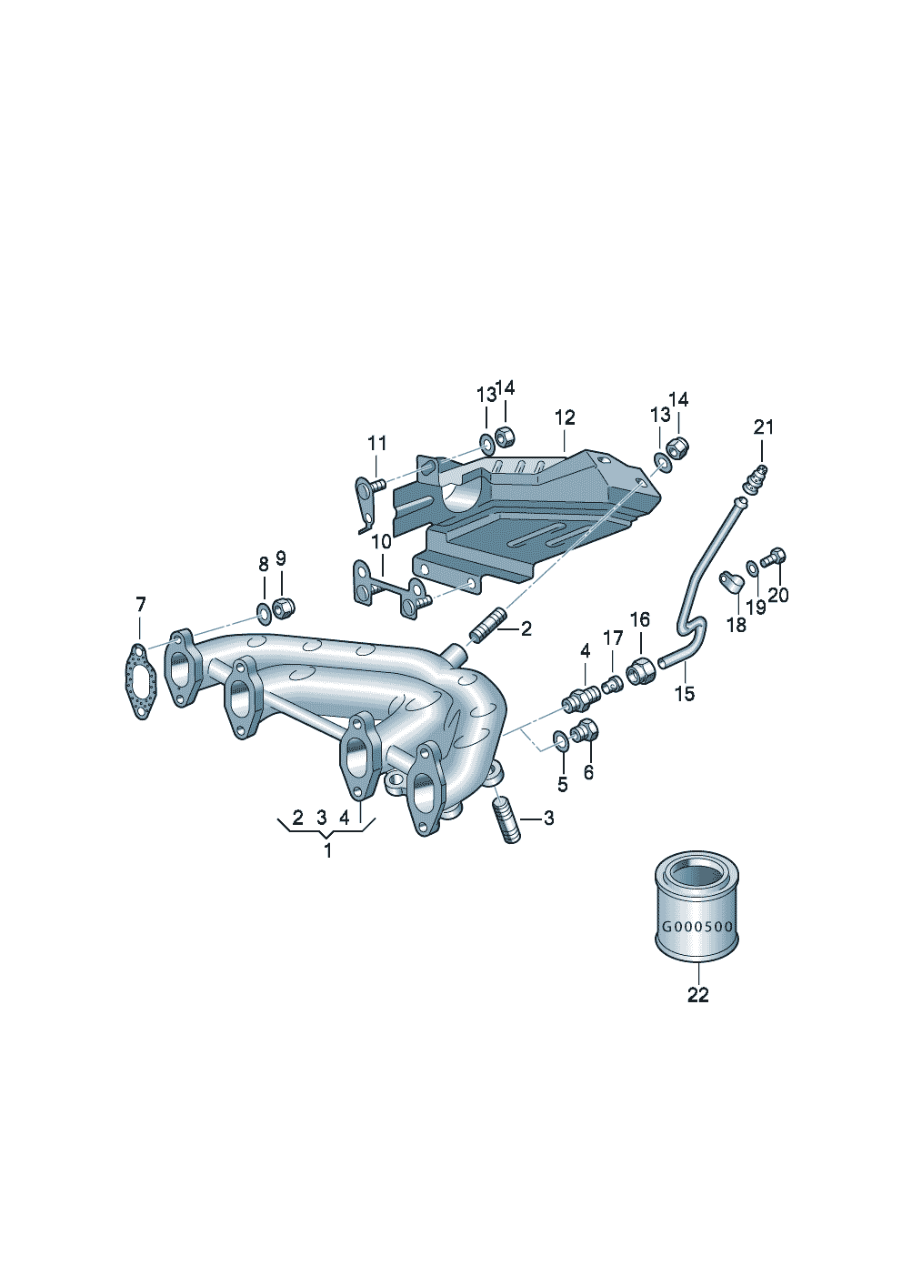 Volkswagen Golf (1997 - 1998) - Exhaust manifolds