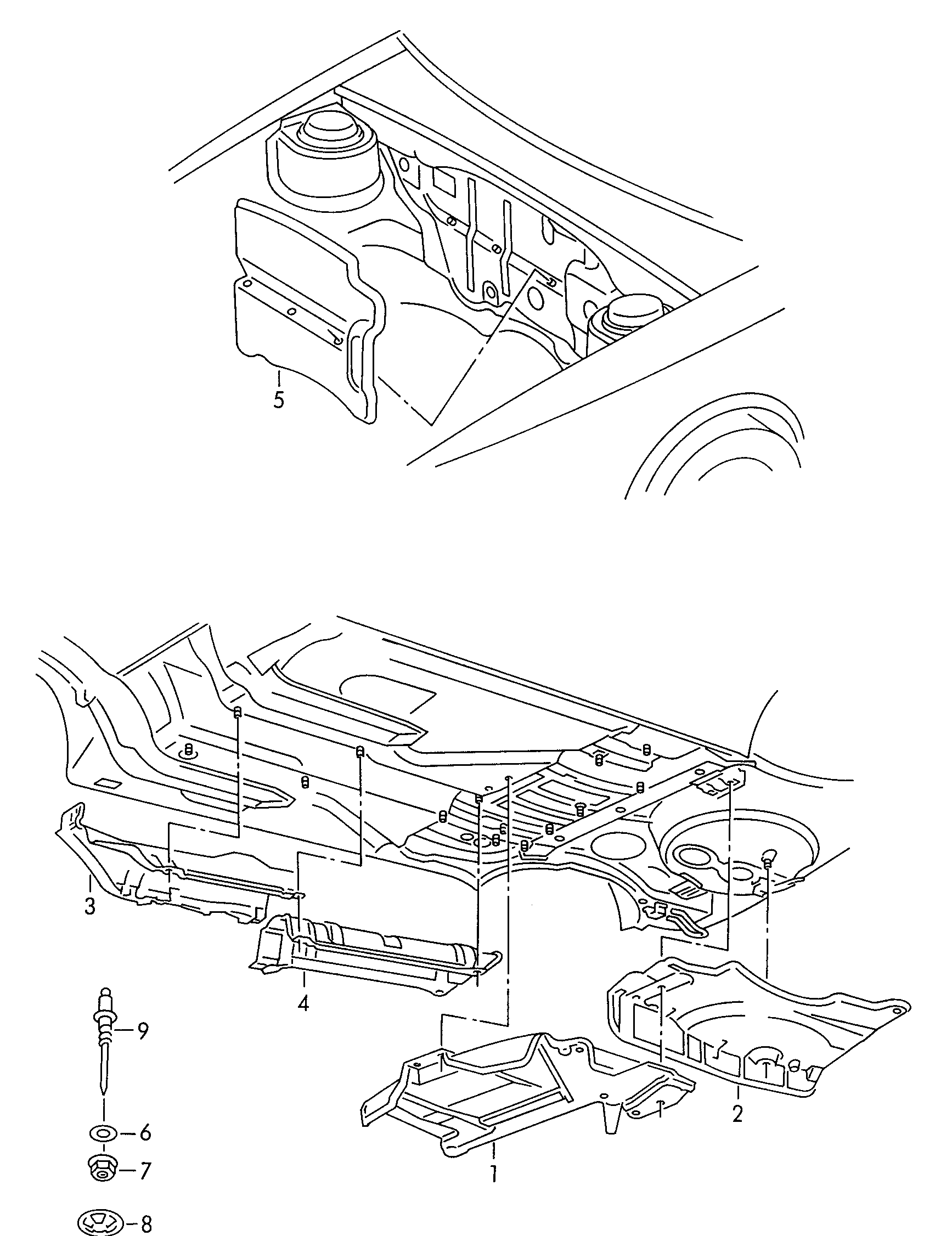 Volkswagen Golf (1997 - 1998) - Heat insulation for floor