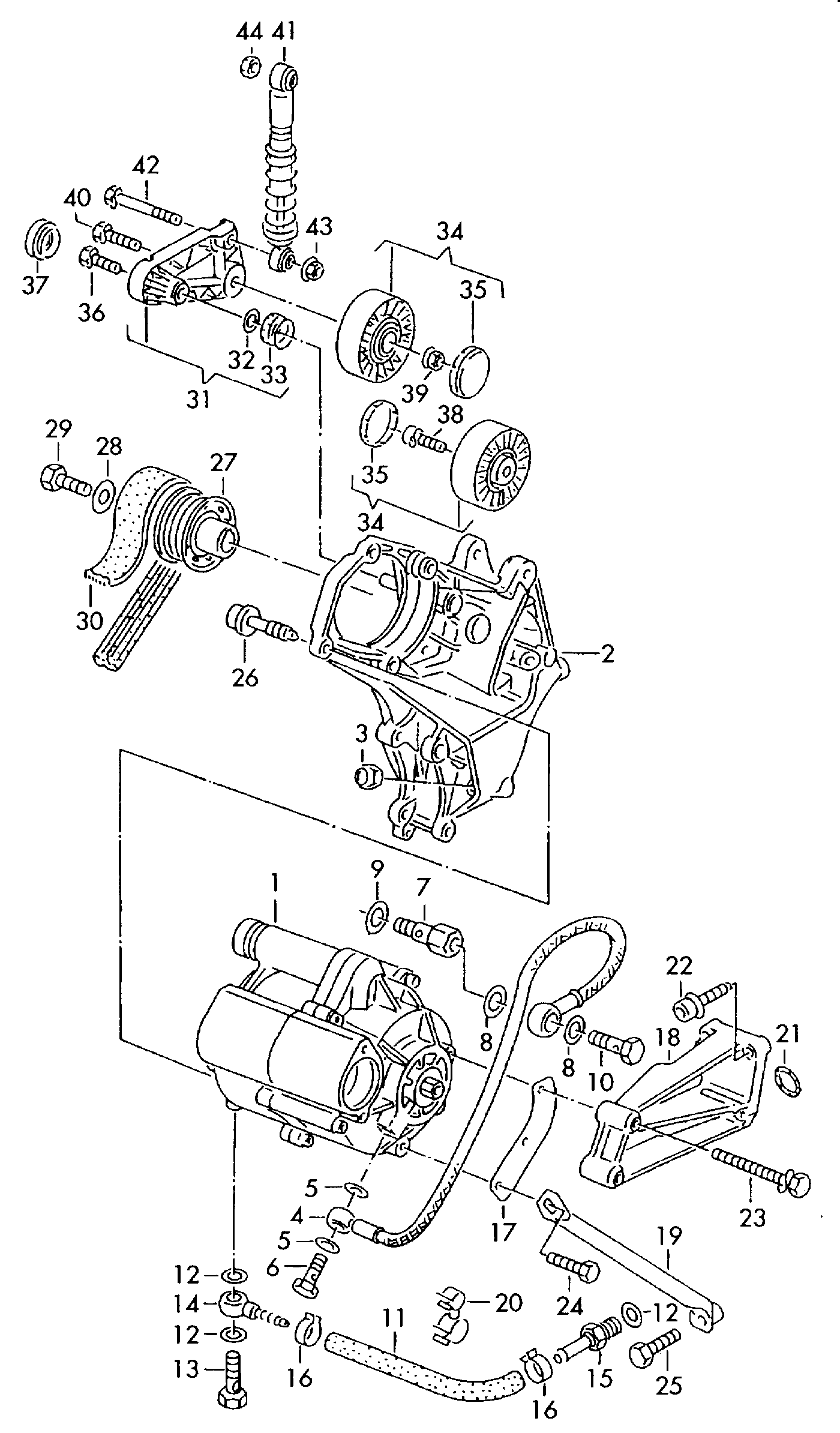 Volkswagen Golf/Var.-syn./Rall./Coun. (1986 - 1991) - Vane pump. for power steering