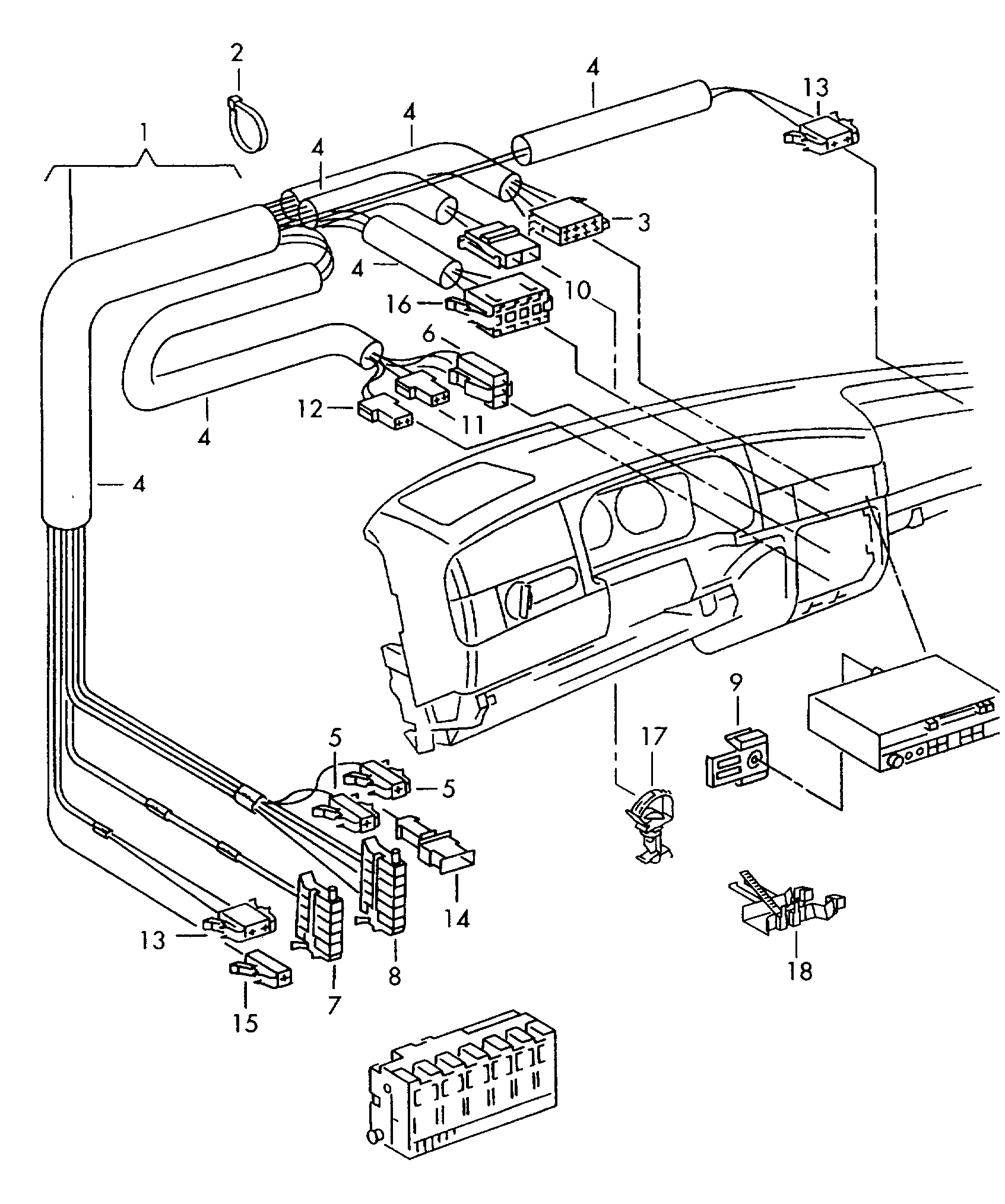 Volkswagen Golf (1997 - 1998) - Wiring set for engine
