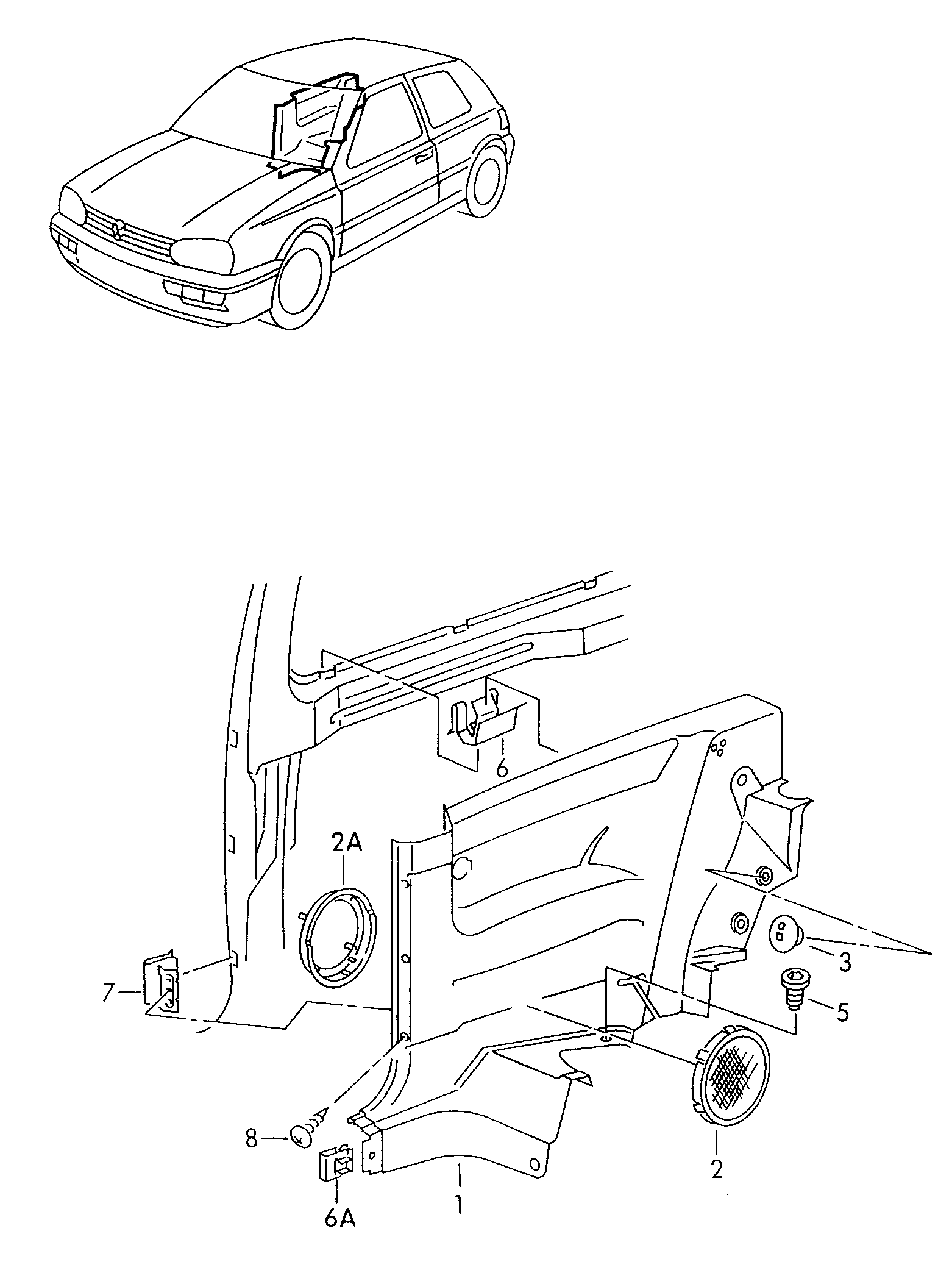 Volkswagen Golf (1997 - 1998) - Door panel