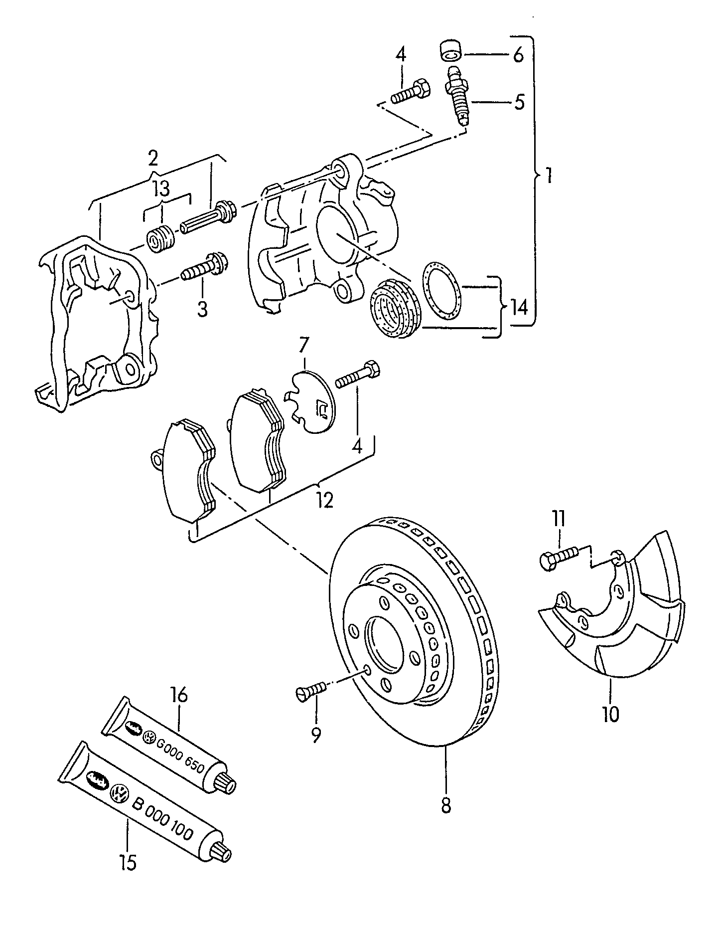 Floating caliper brake