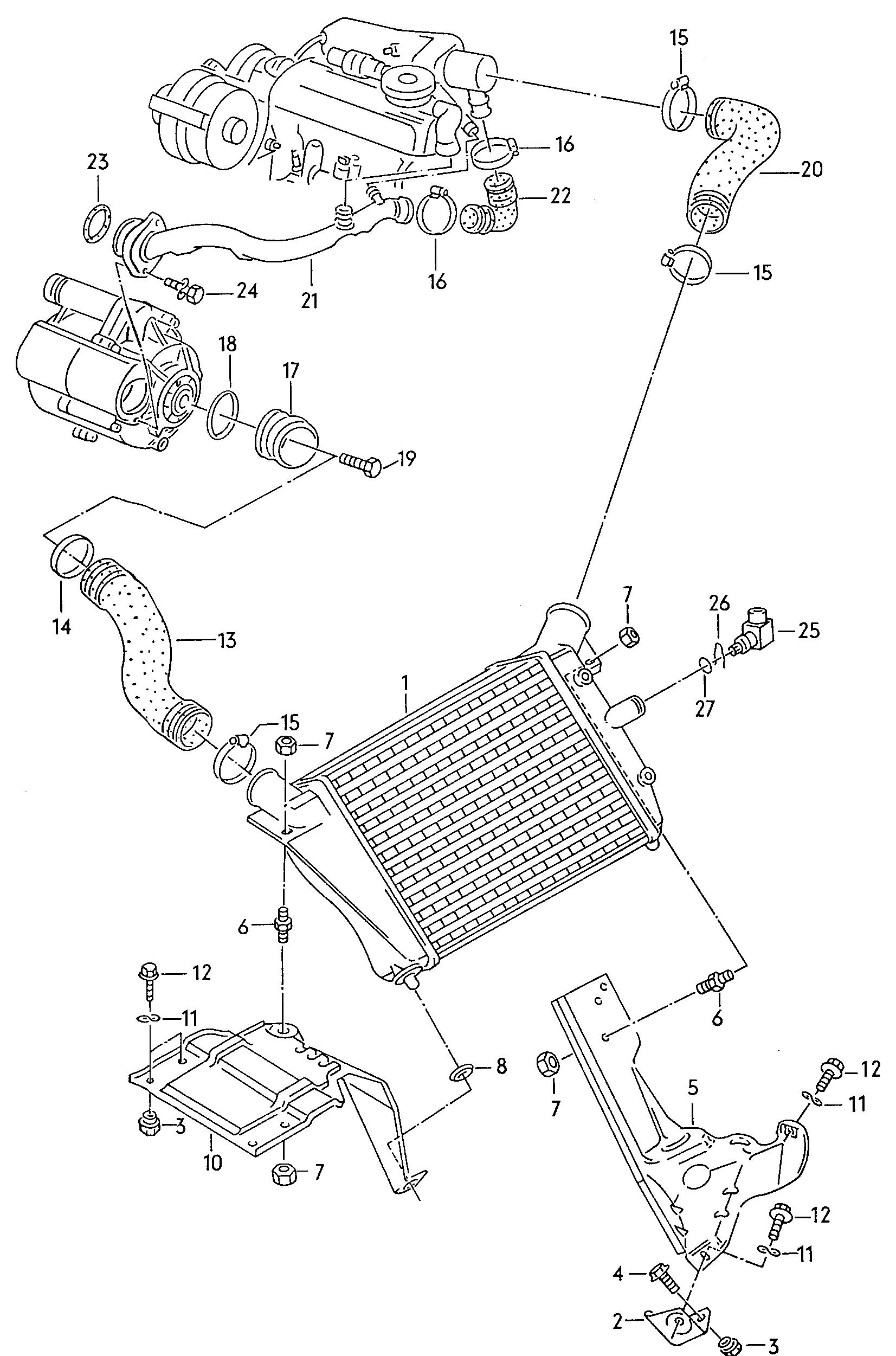 Volkswagen Golf/Var.-syn./Rall./Coun. (1986 - 1991) - Vane pump. for power steering