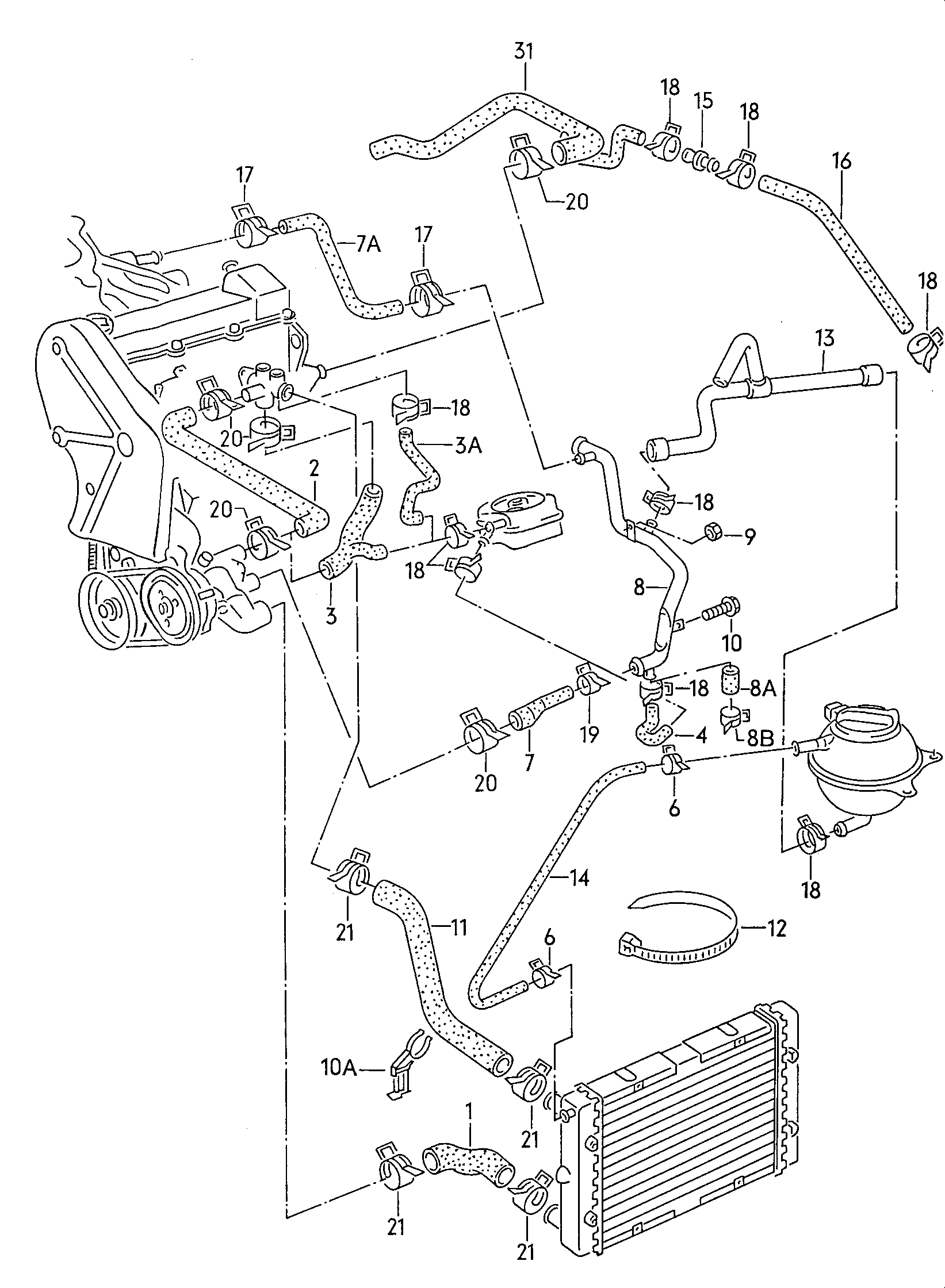 Volkswagen Golf (1990 - 1992) - Coolant pump