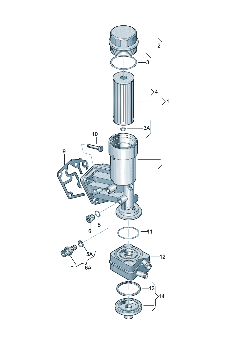 Volkswagen Golf/Golf R32 (1998 - 2001) - Oil pump. oil filter. Oil dipstick